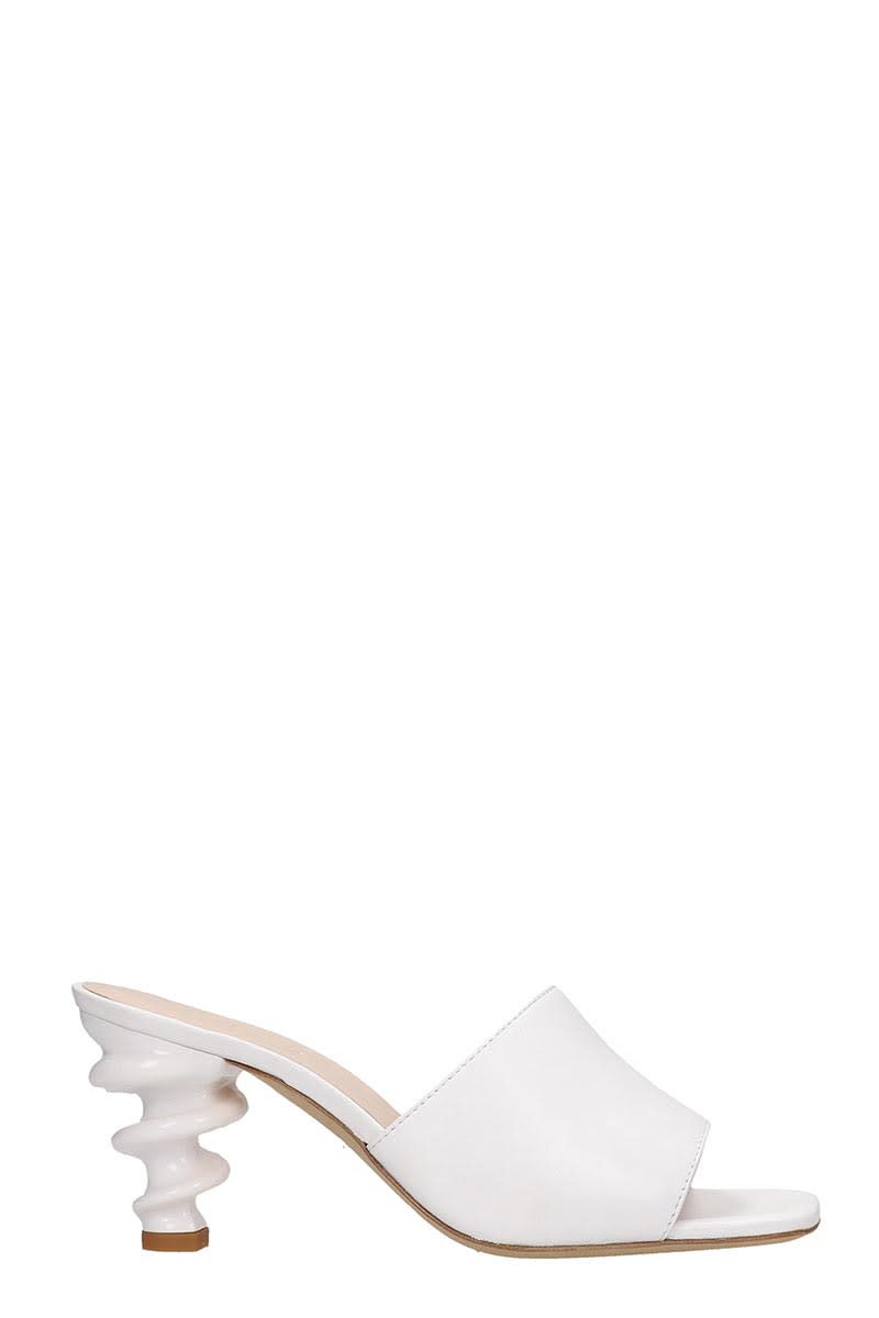 KALDA NIMA SANDALS IN WHITE LEATHER,11353265