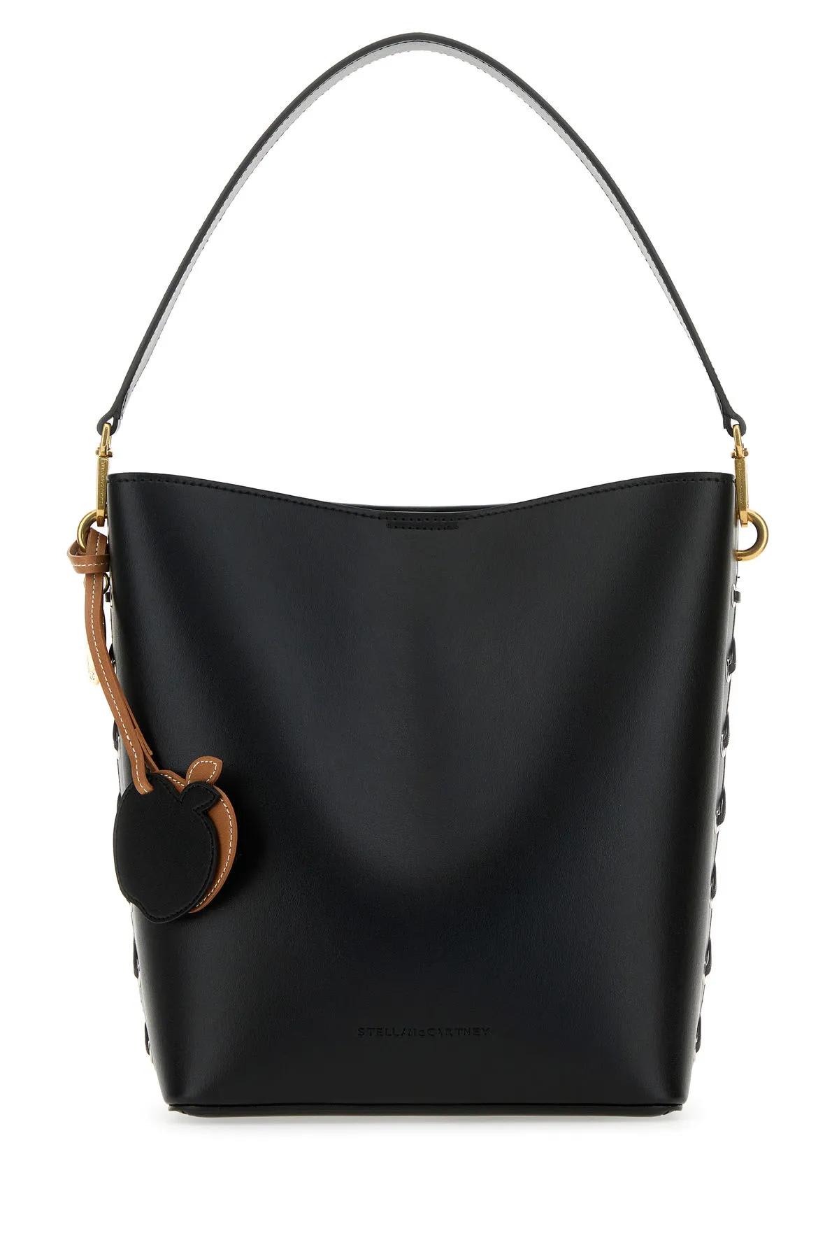 Shop Stella Mccartney Black Alter Mat Frayme Bucket Bag