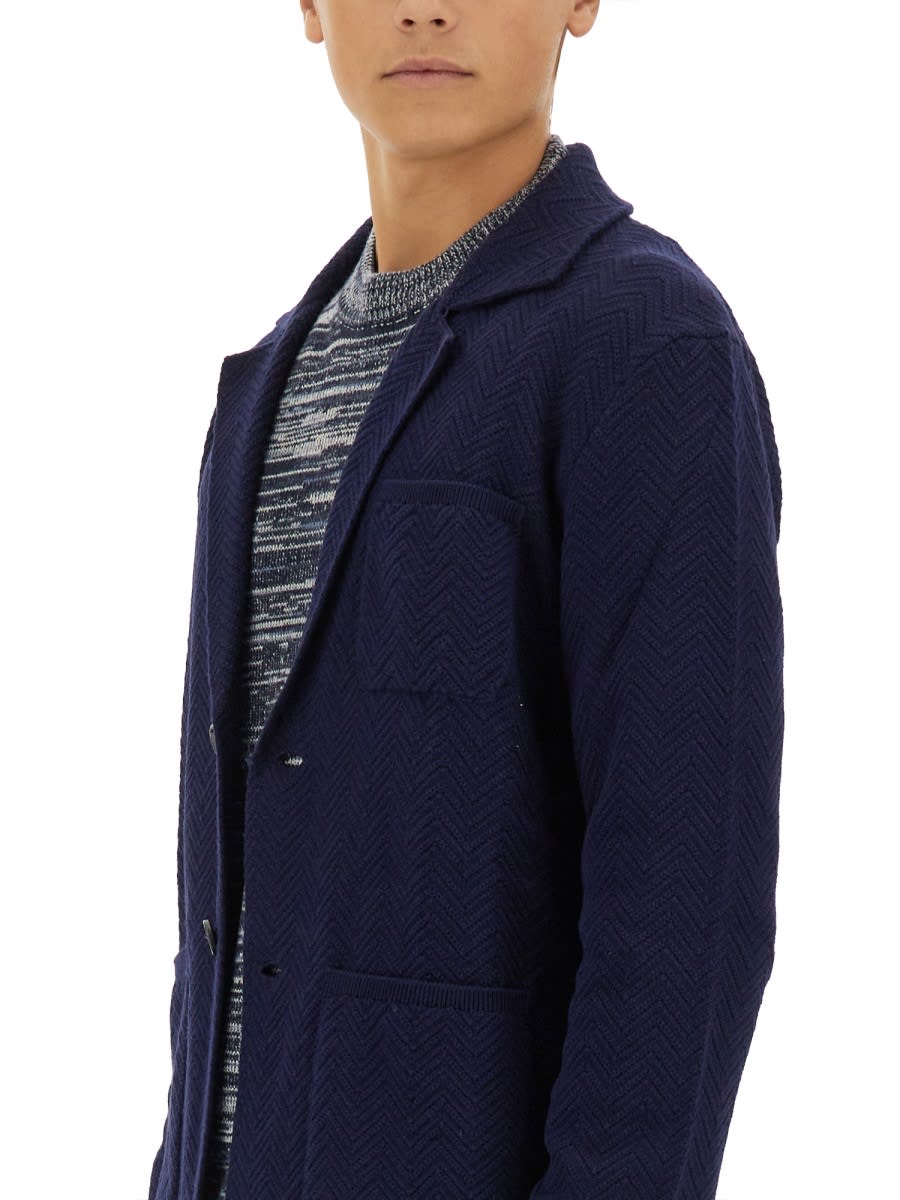 Shop Missoni Single-breasted Jacket In Blue