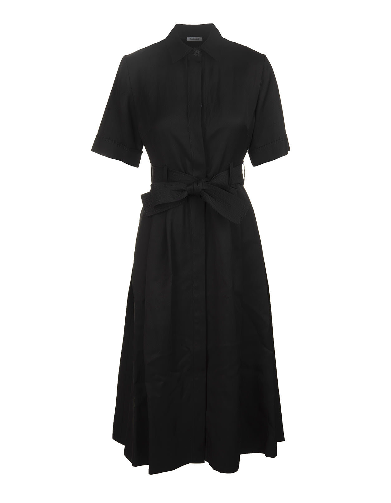 Parosh Black Short-sleeved Shirt Dress