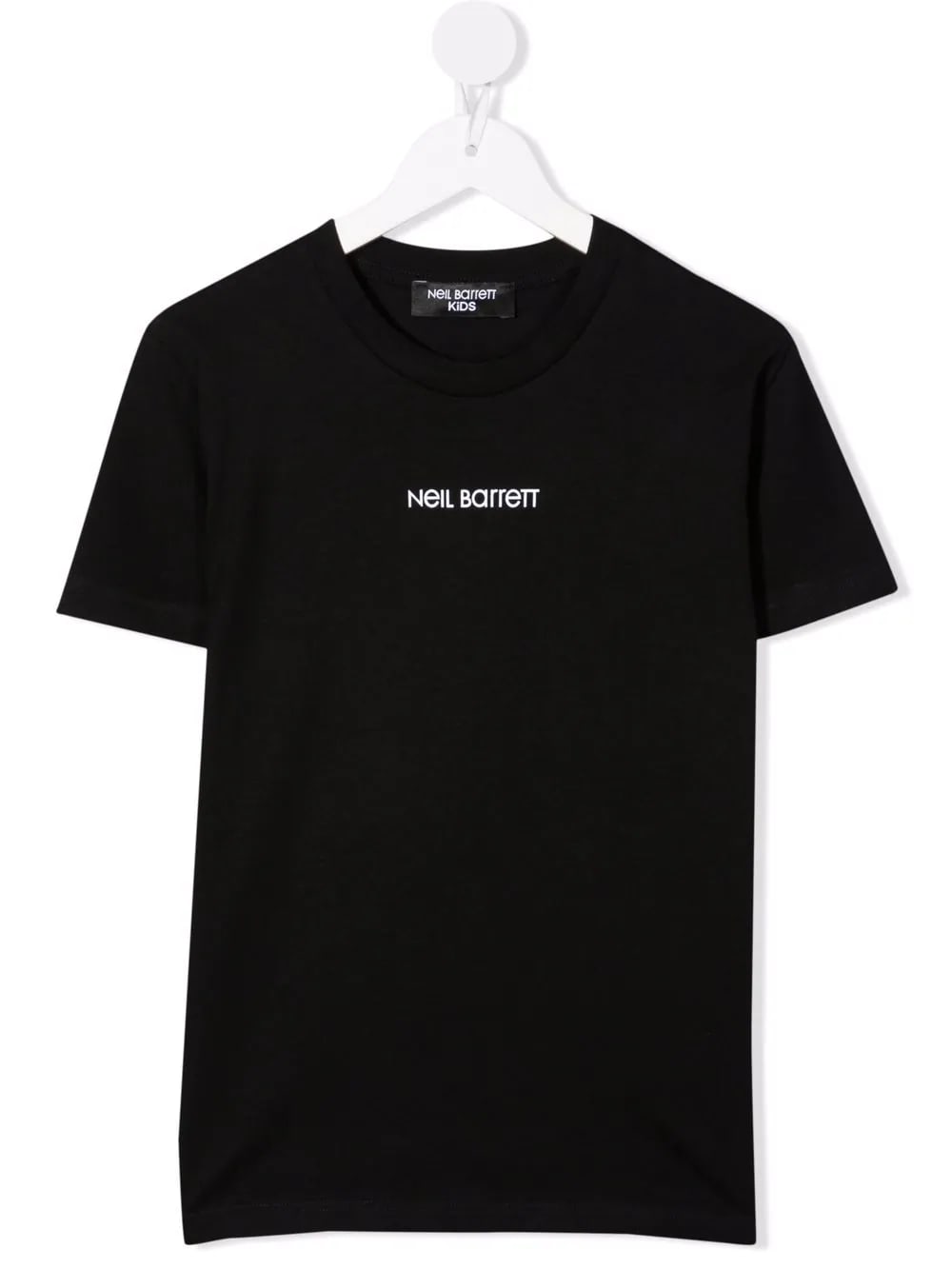 Neil Barrett Kids Black T-shirt With Front Logo And Back Graphic Print