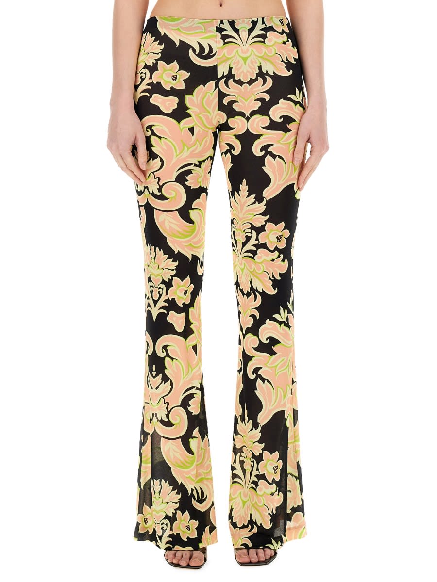 Shop Etro Printed Jersey Pants In Multicolour
