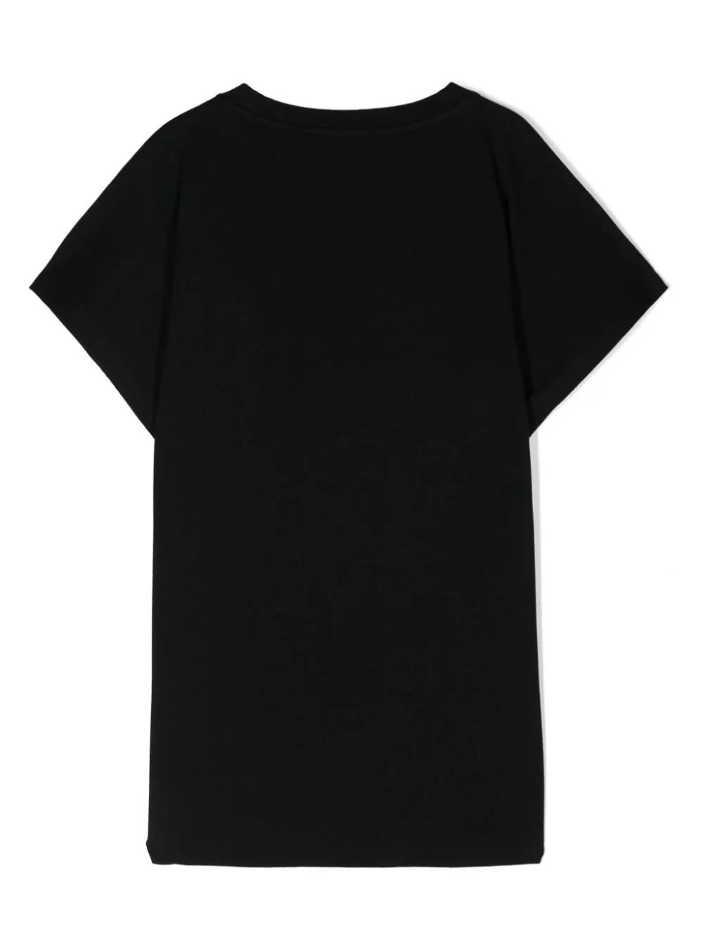 Shop Balmain T-shirt Con Cristalli In Black