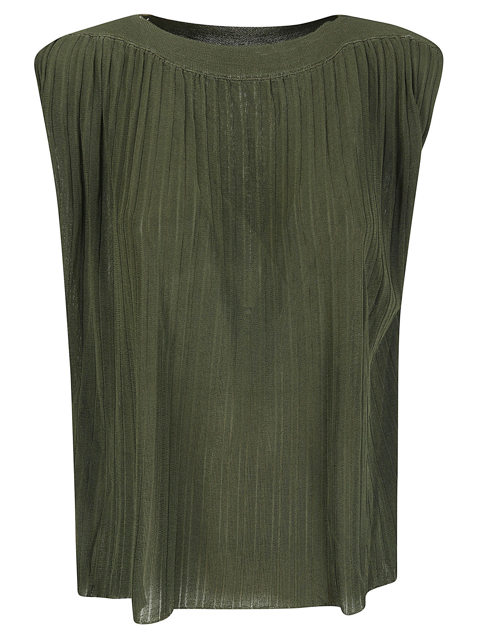 Archiviob Pleated Viscose Sweater In Military