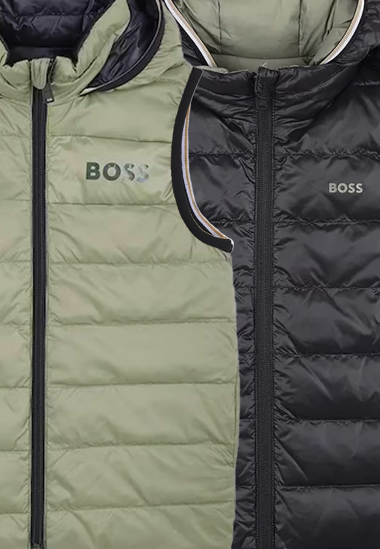 Hugo Boss Reversible Green Vest For Boy With Logo In Multi