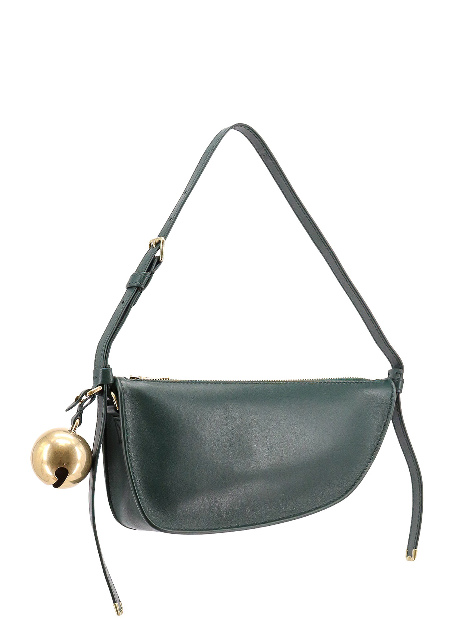 Burberry Curved Shape Gold-tone Hardware Shoulder Bag In Black