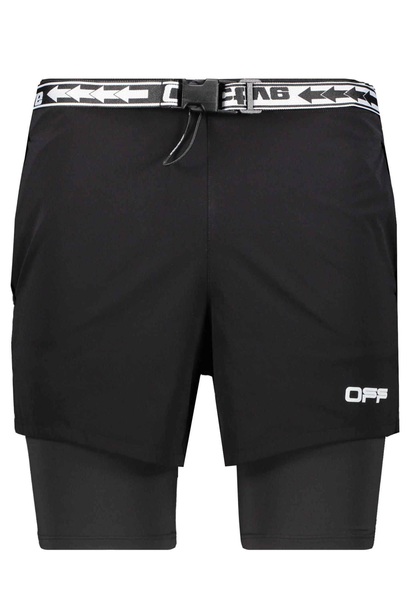 Off-white Techno Fabric Bermuda-shorts In Black