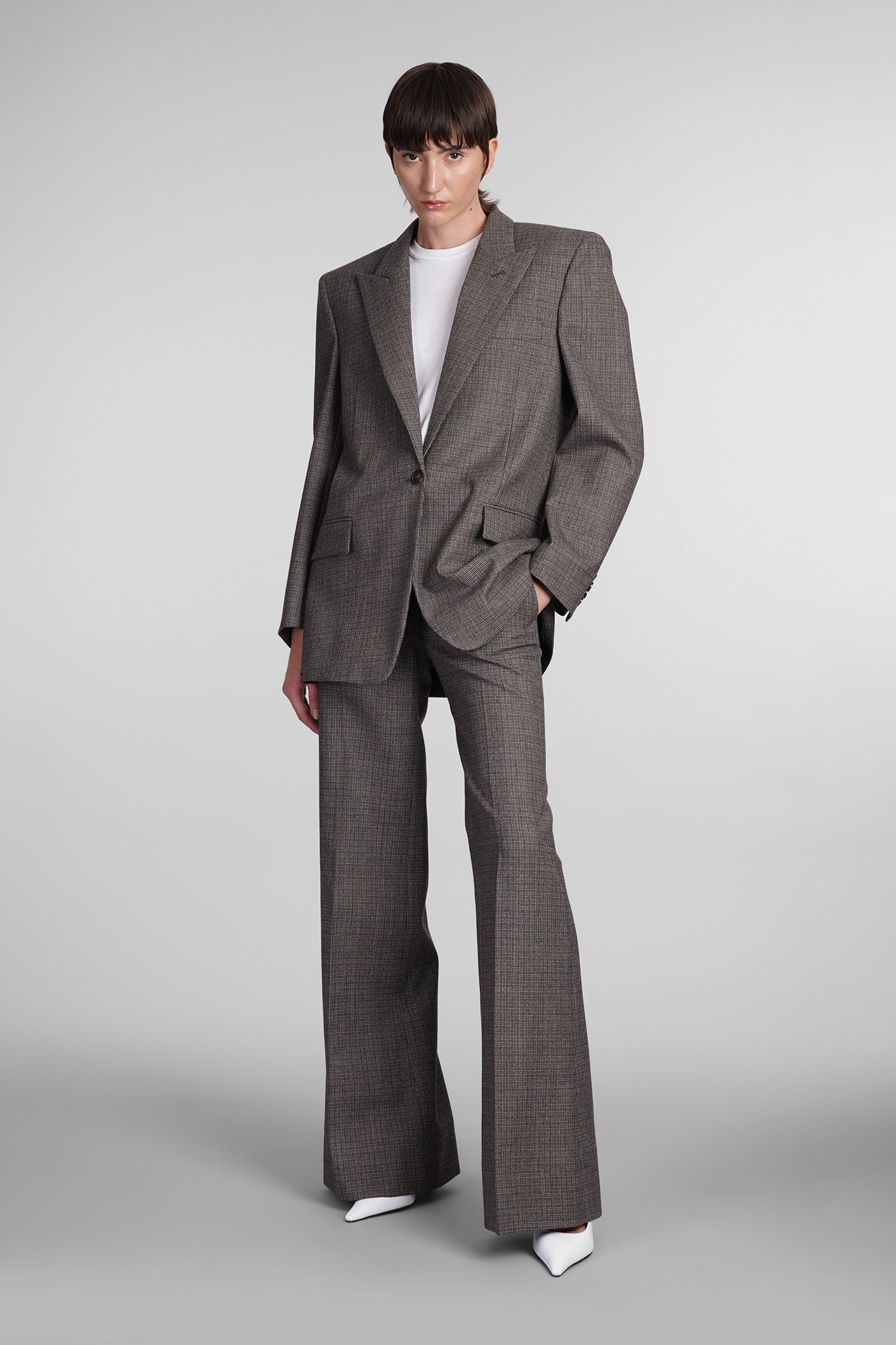 Shop Stella Mccartney Pants In Grey Wool