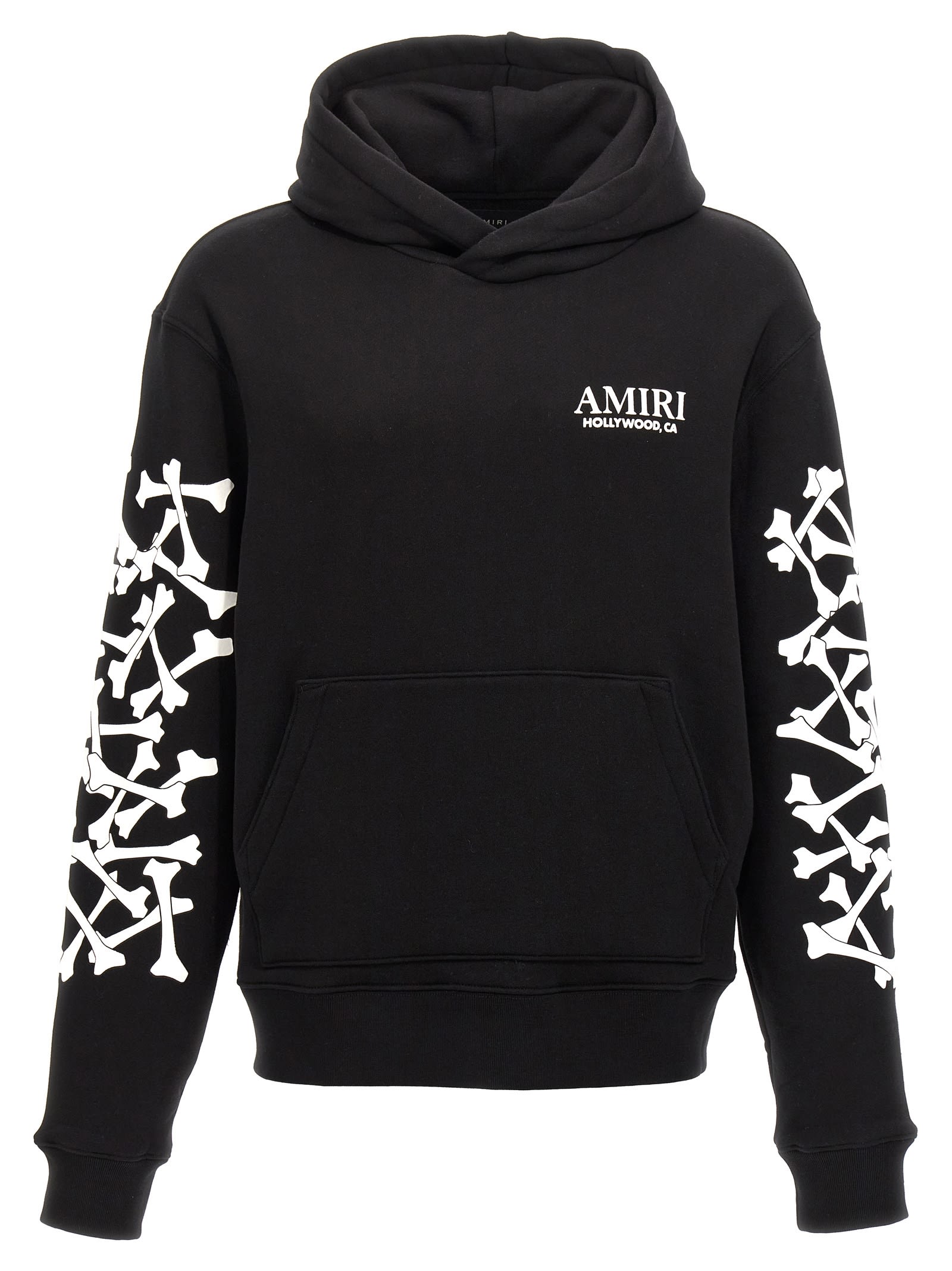 Shop Amiri Bones Stacked Hoodie In Black