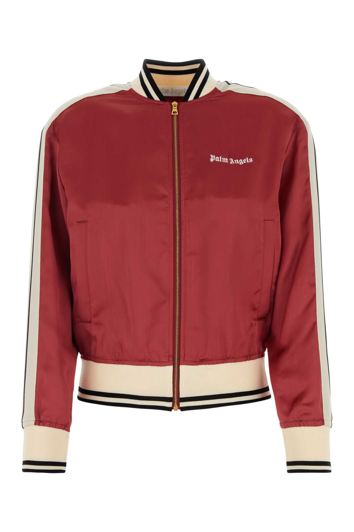 Shop Palm Angels Tiziano Red Viscose Bomber Jacket In 2703