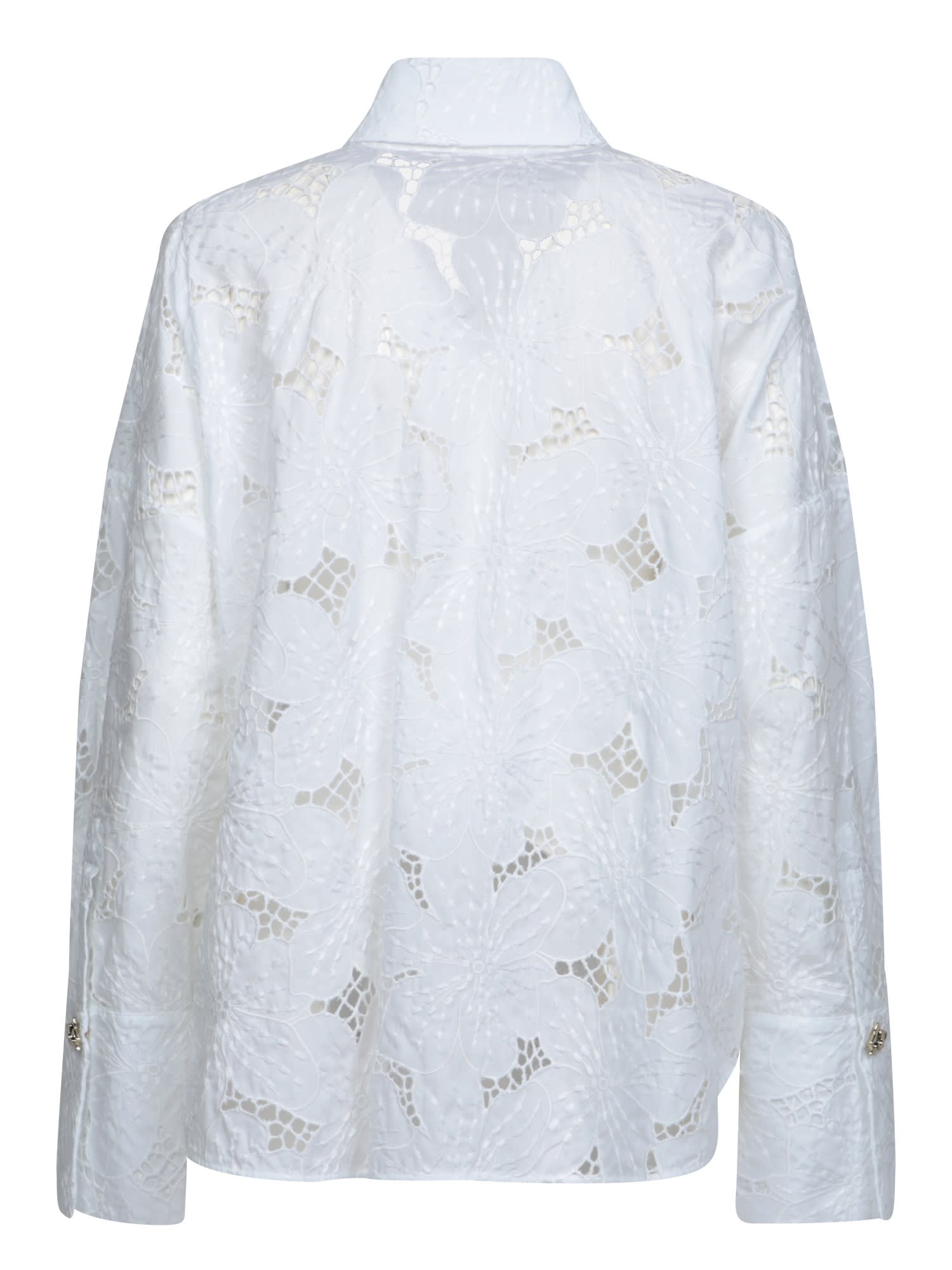 Shop Genny White Floral Poplin Shirt