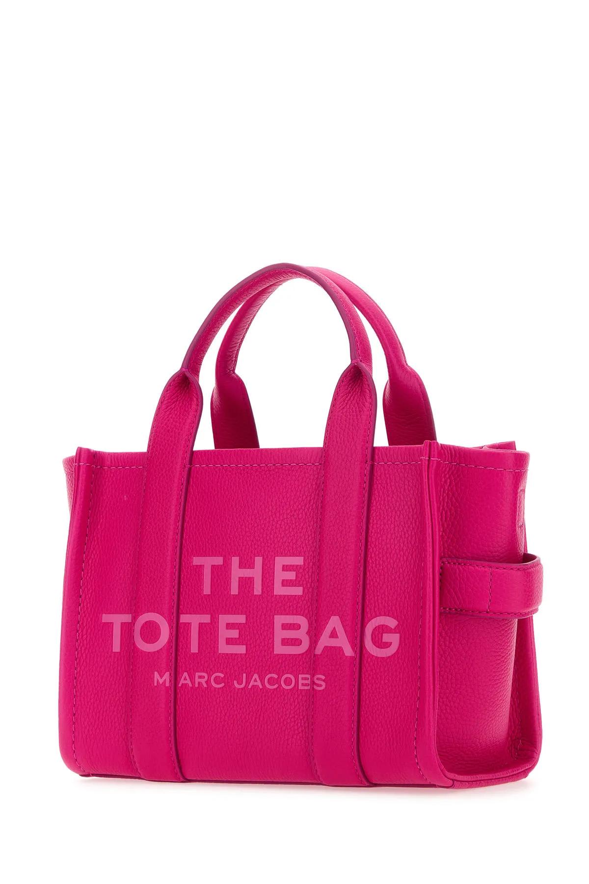 Shop Marc Jacobs Fuchsia Leather Mini The Tote Bag Handbag In Pink