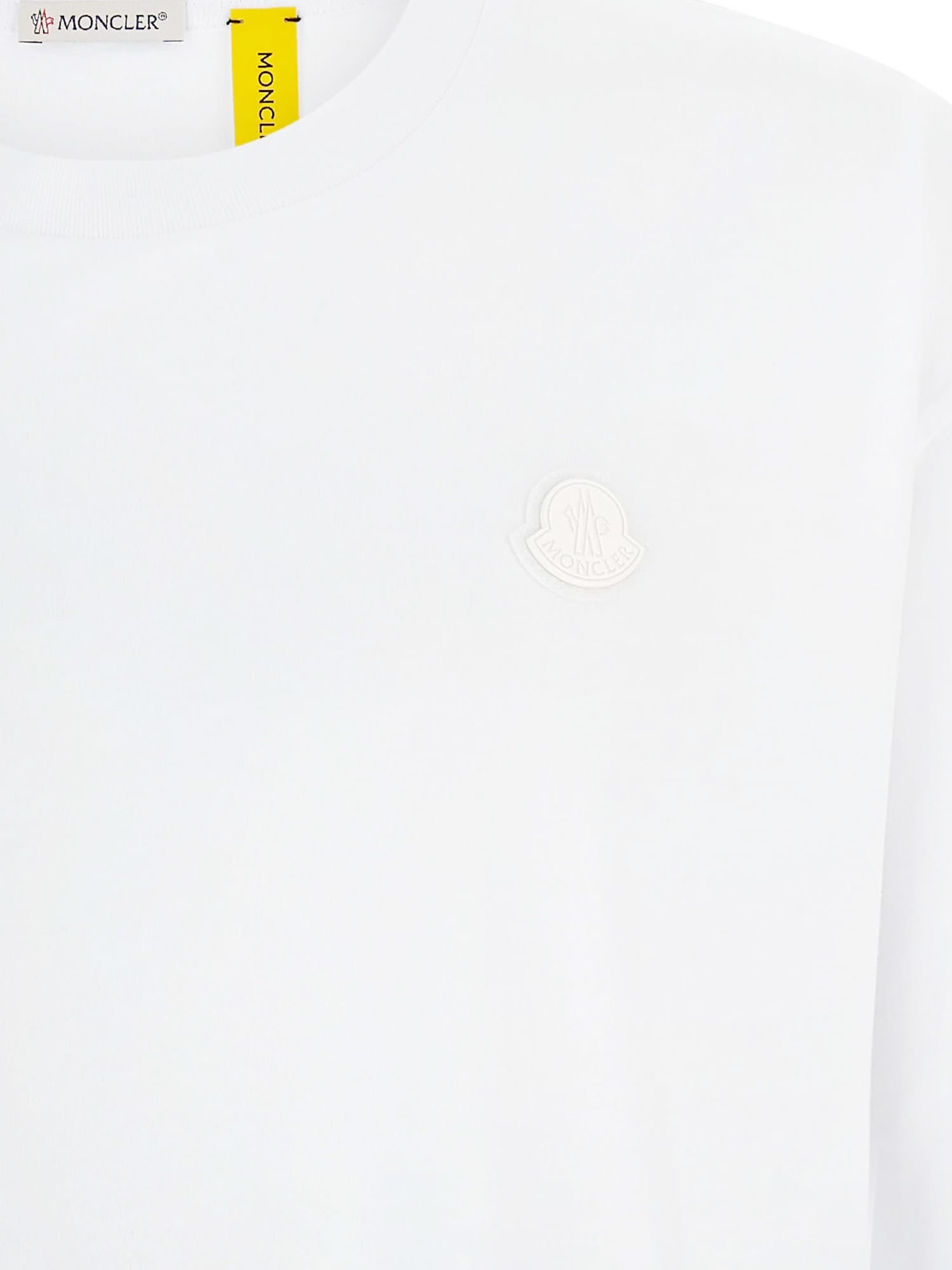 Moncler Genius Cotton T-shirt With Logo Patch On The Front In White