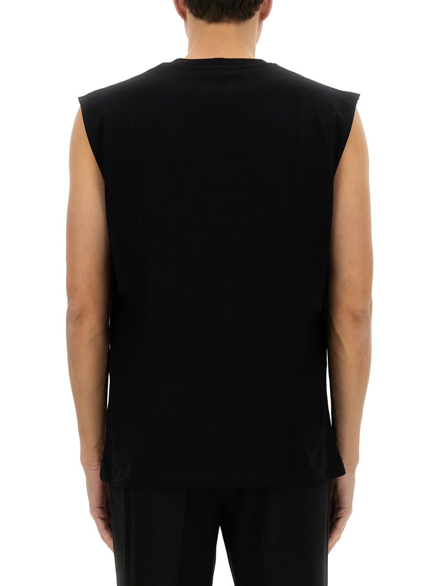 Helmut Lang Canotta Con Logo In Rilievo In Black