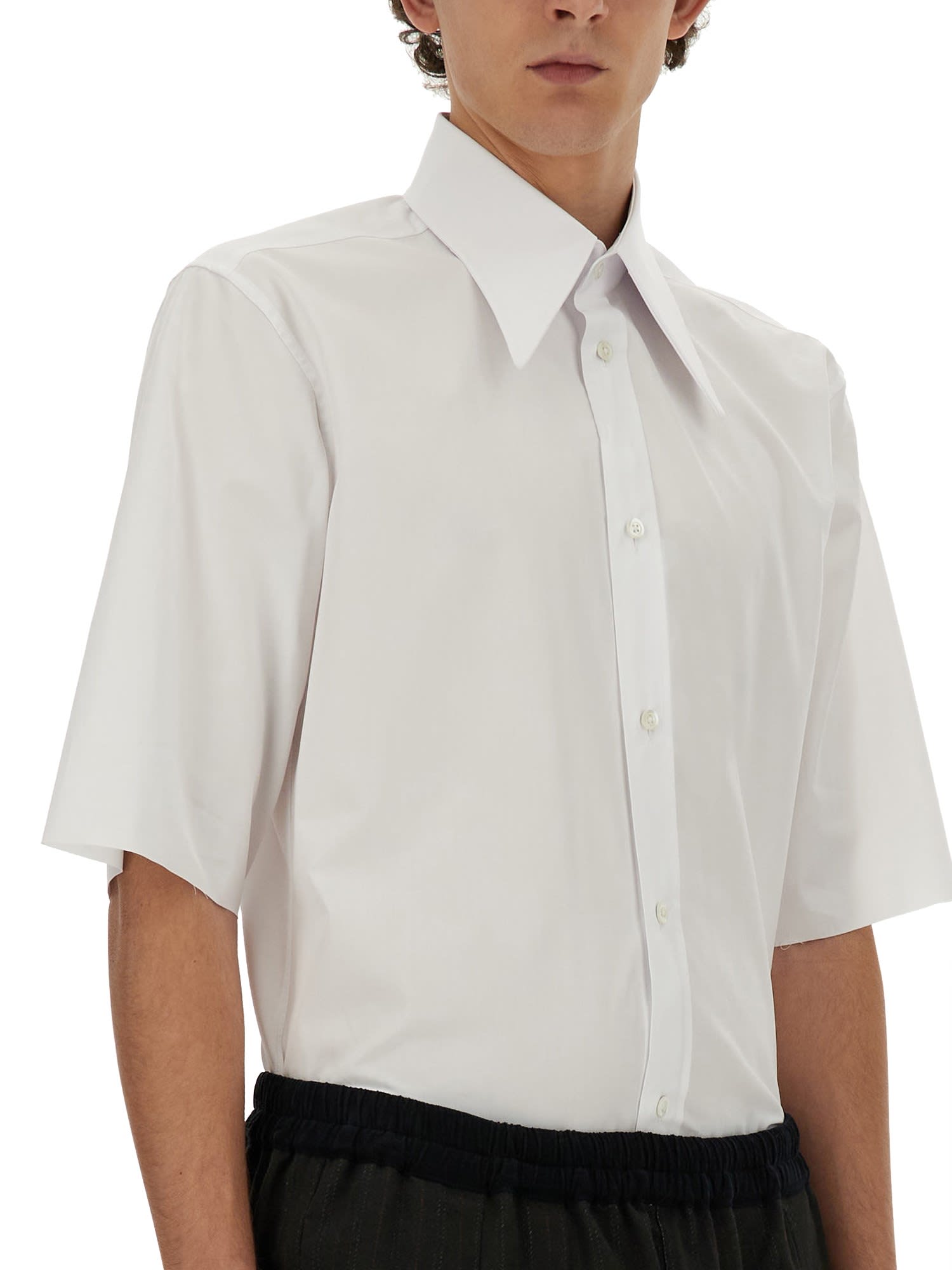 Shop Maison Margiela Short-sleeved Shirt In White