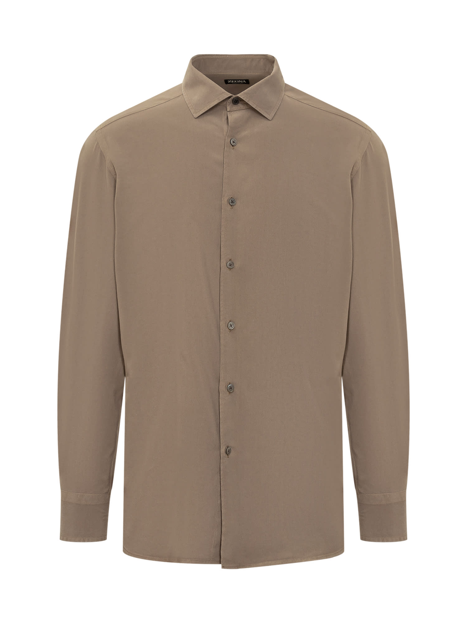 Shop Zegna Silk Shirt In Marrone