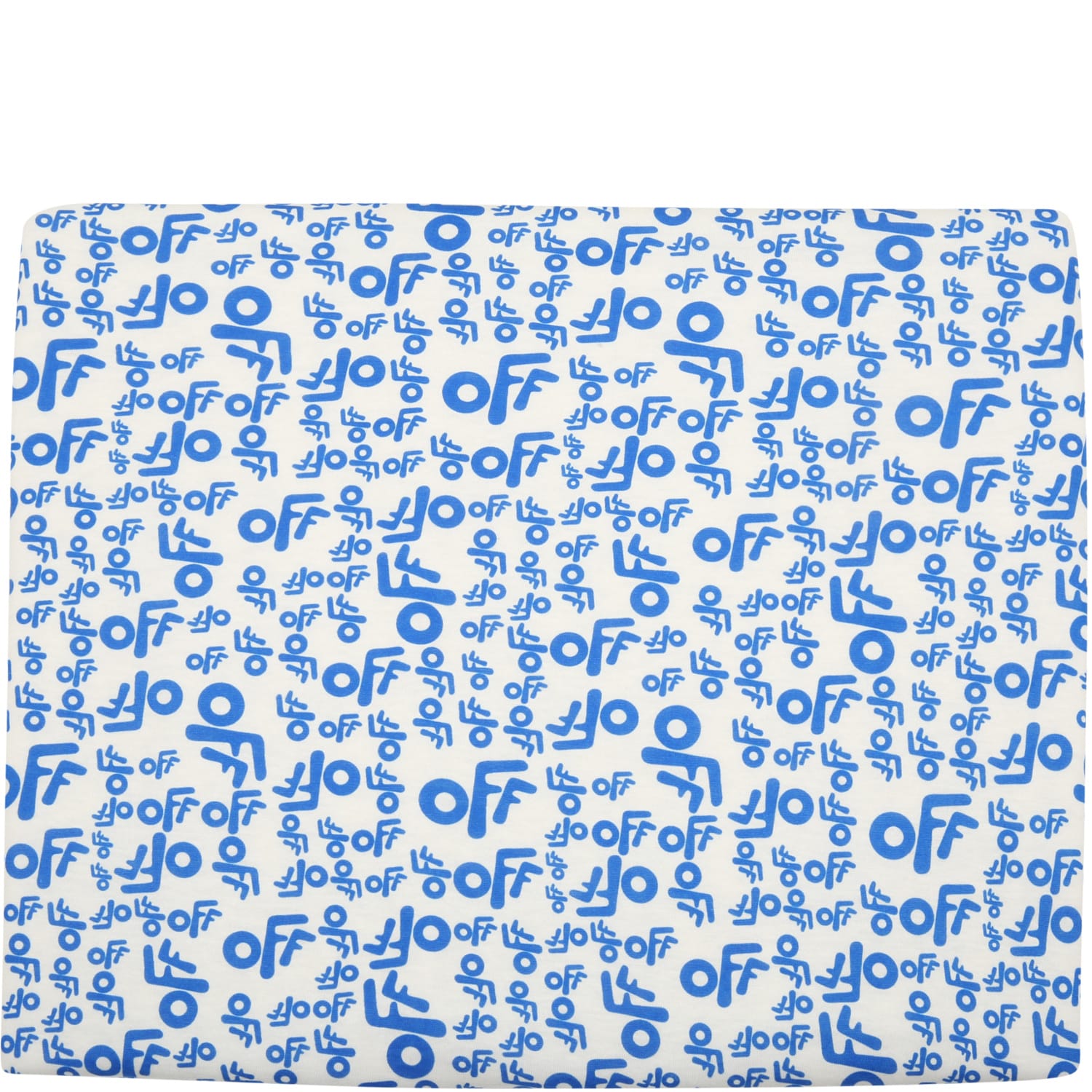 Off-White White Blanket For Baby Boy With Blue Logo