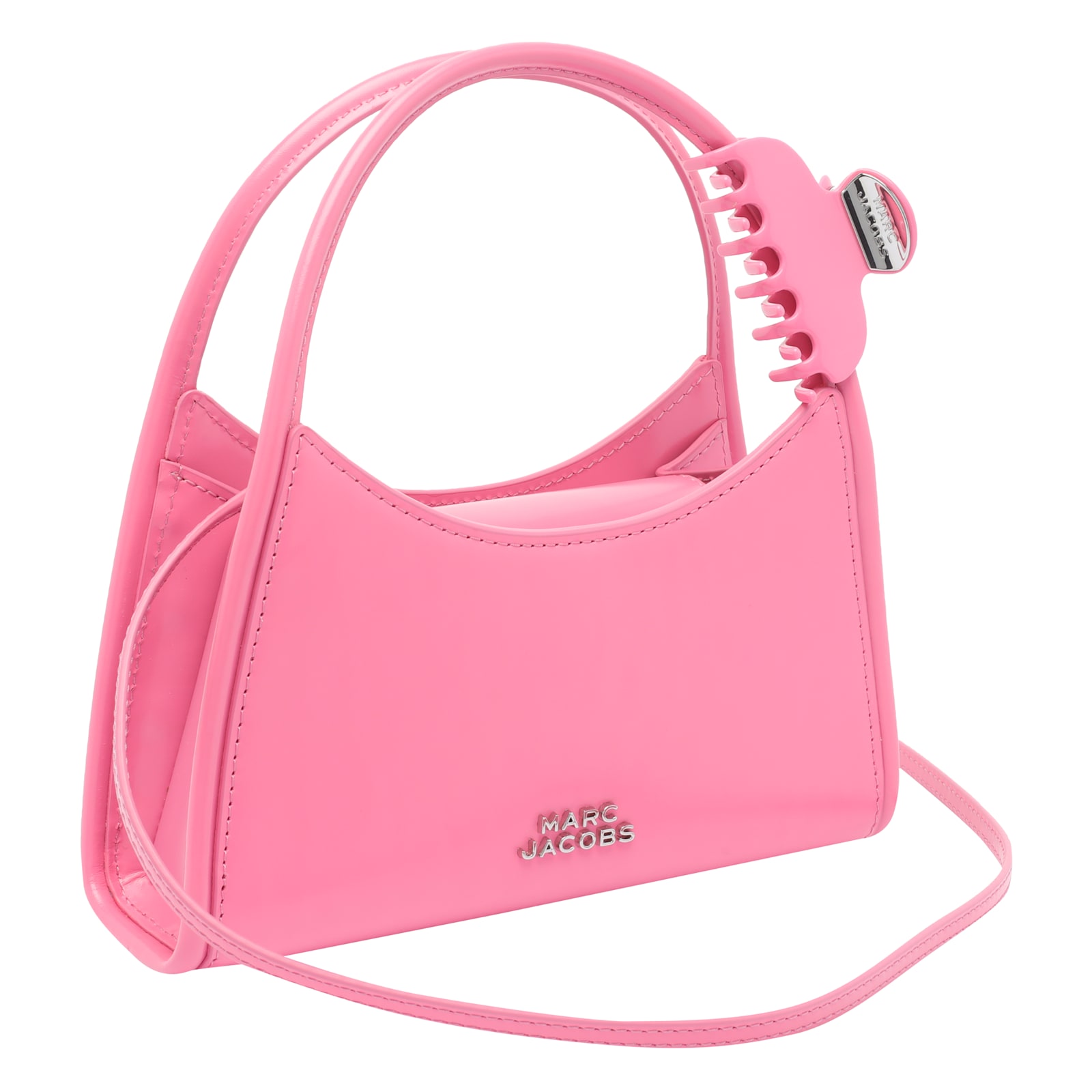 Marc Jacobs The Claw Clip Shoulder Bag In Brushed Leather Color Pink In Pink