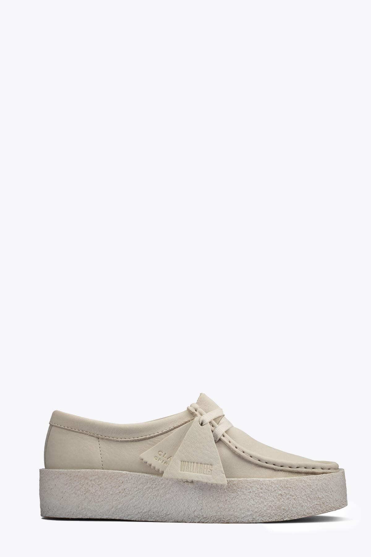 CLARKS BIANCO OFF-WHITE NUBUK LEATHER LOAFER - WALLABE CUP