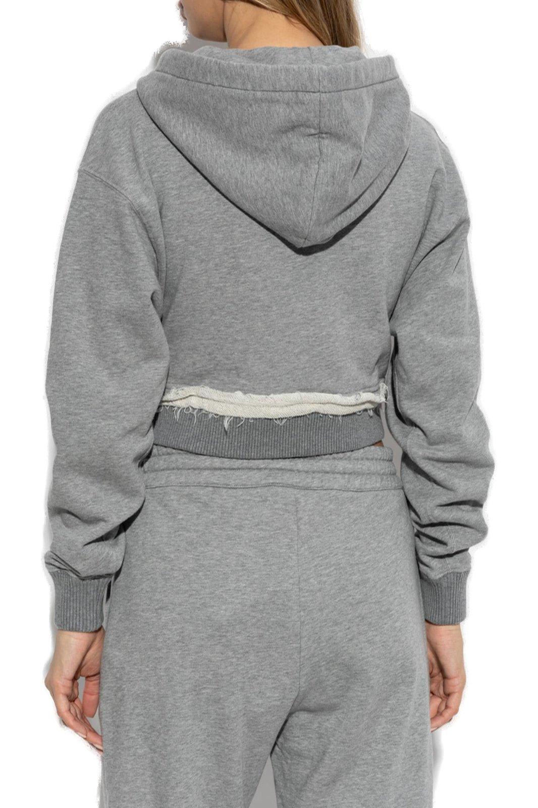Alexander Mcqueen Logo Embroidered Hooded Sweatshirt In Grey