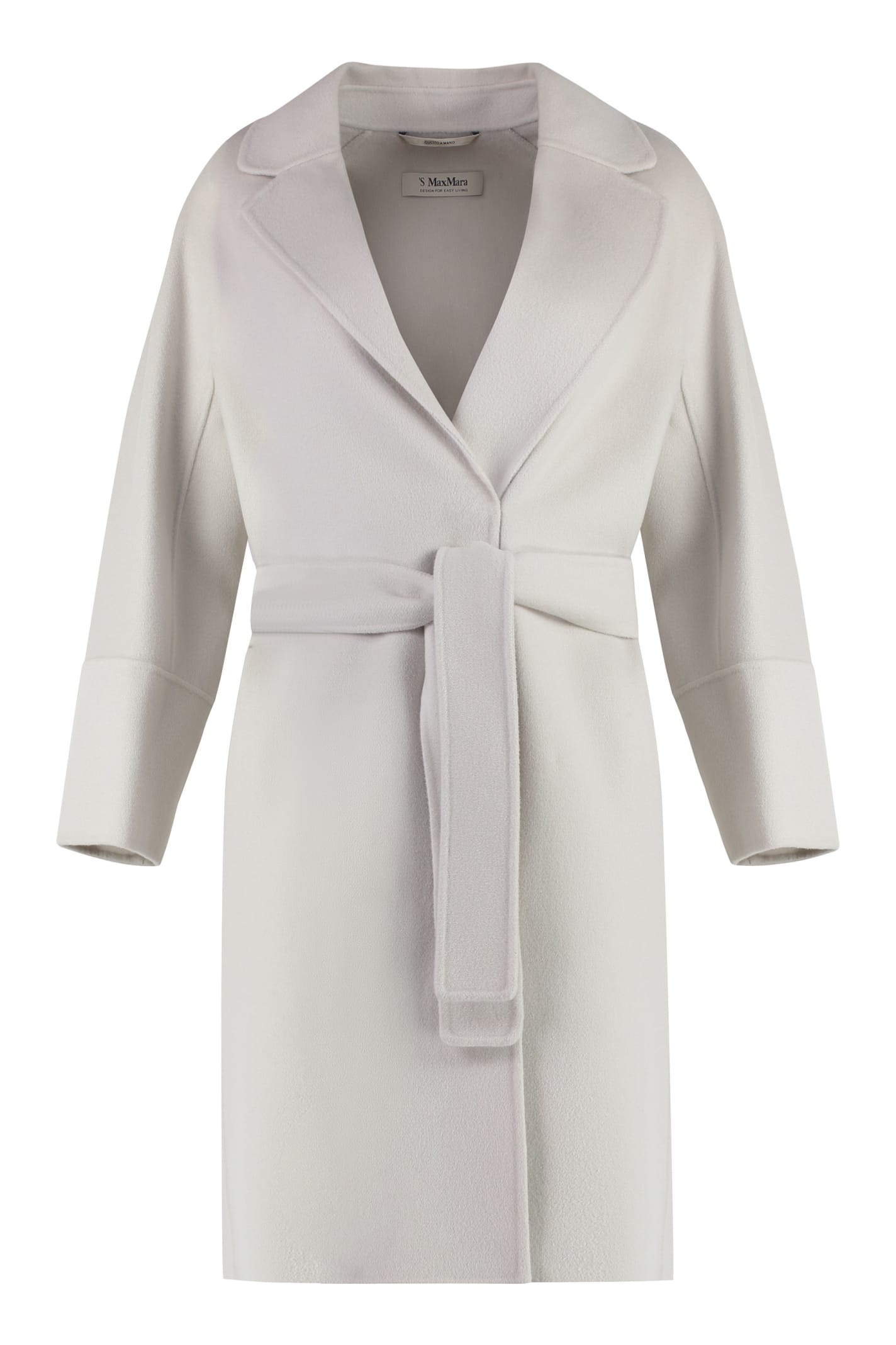 Shop 's Max Mara Arona Virgin Wool Coat In Ecru