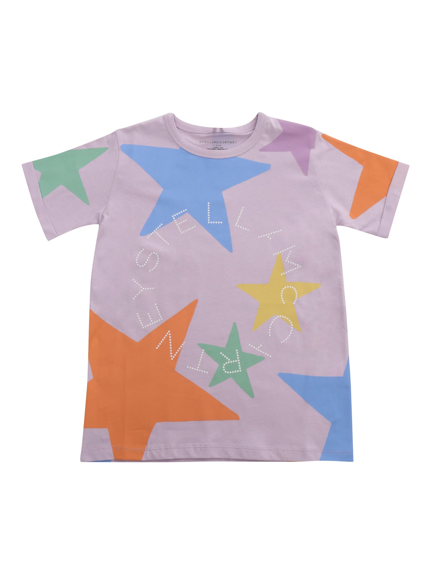 Stella Mccartney Kids' Multicolored T-shirt With Stars In Purple