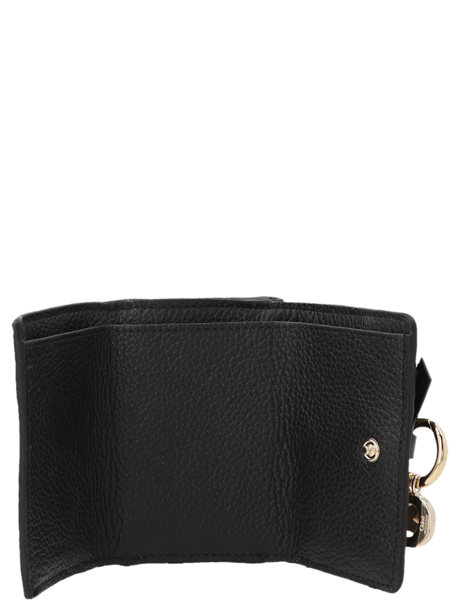 Shop Chloé Mini Tri Fold Wallet In Black