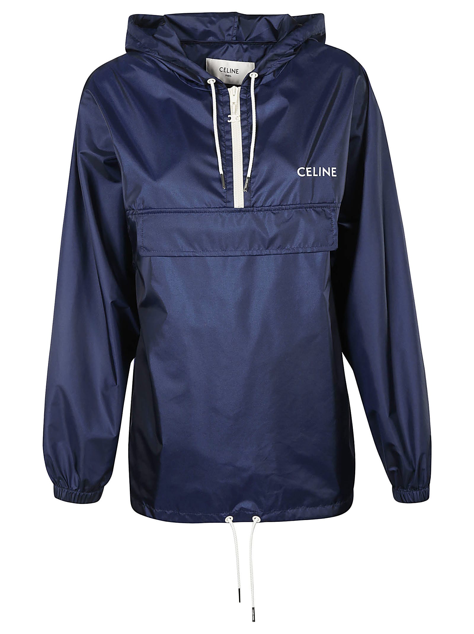 Photo of  Celine Chest Logo Layered Windbreaker- shop Celine jackets online sales