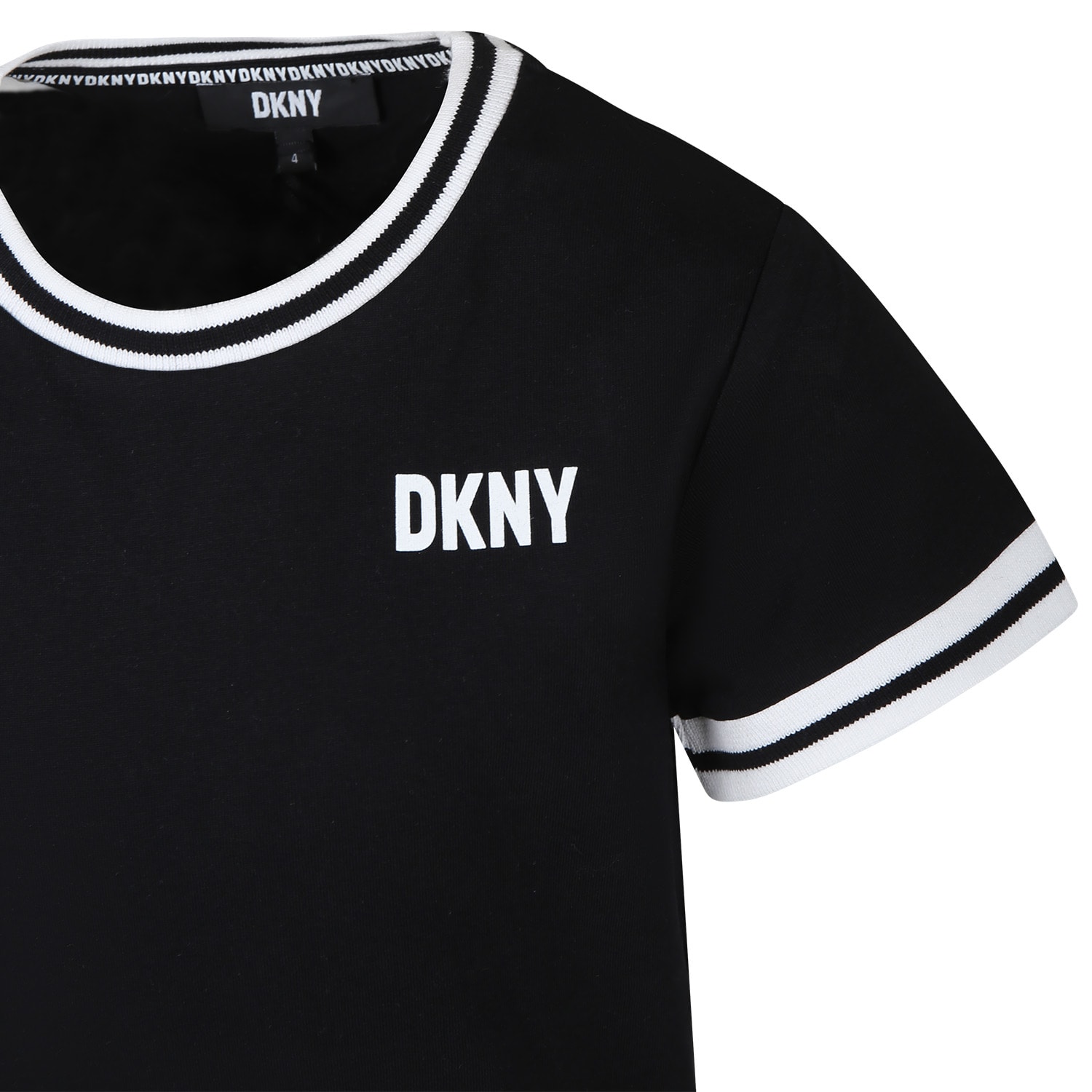 Shop Dkny Black T-shirt For Girl With Logo In B Nero