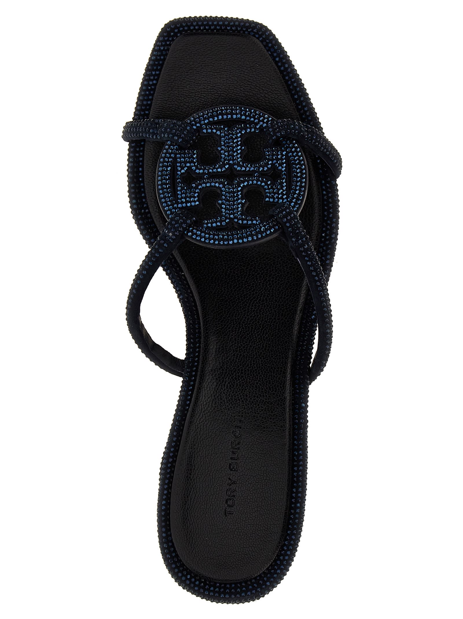 Tory Burch Miller Embellished Sandals In Blue