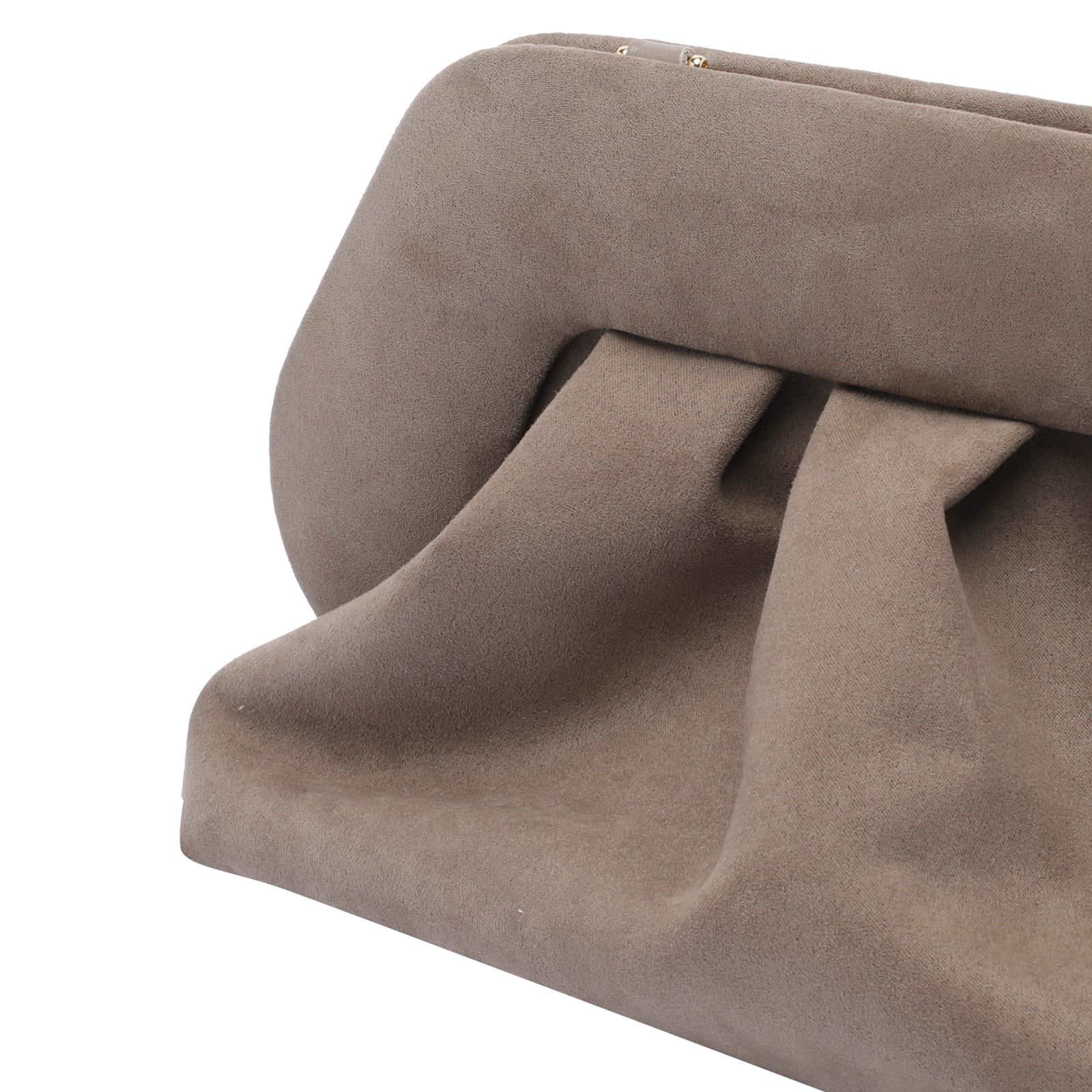 Themoirè Tia Suede Clutch In Gray