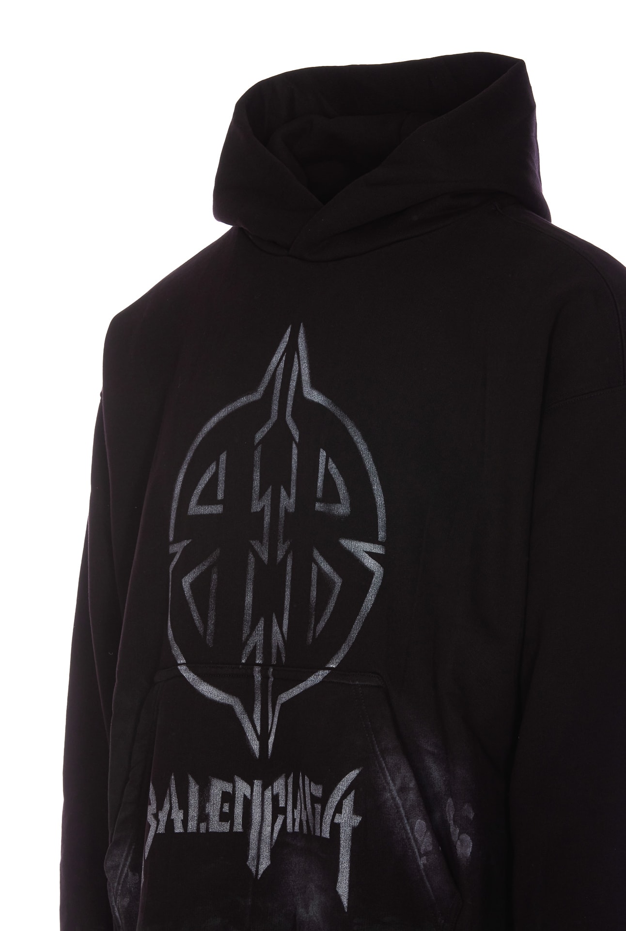 BALENCIAGA METAL BB STENCIL LOGO HOODIE 