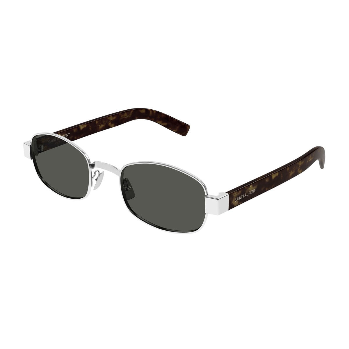 Saint Laurent Sl 706 Linea Sl Logo 002 Havana Silver Grey Sunglasses In Silver