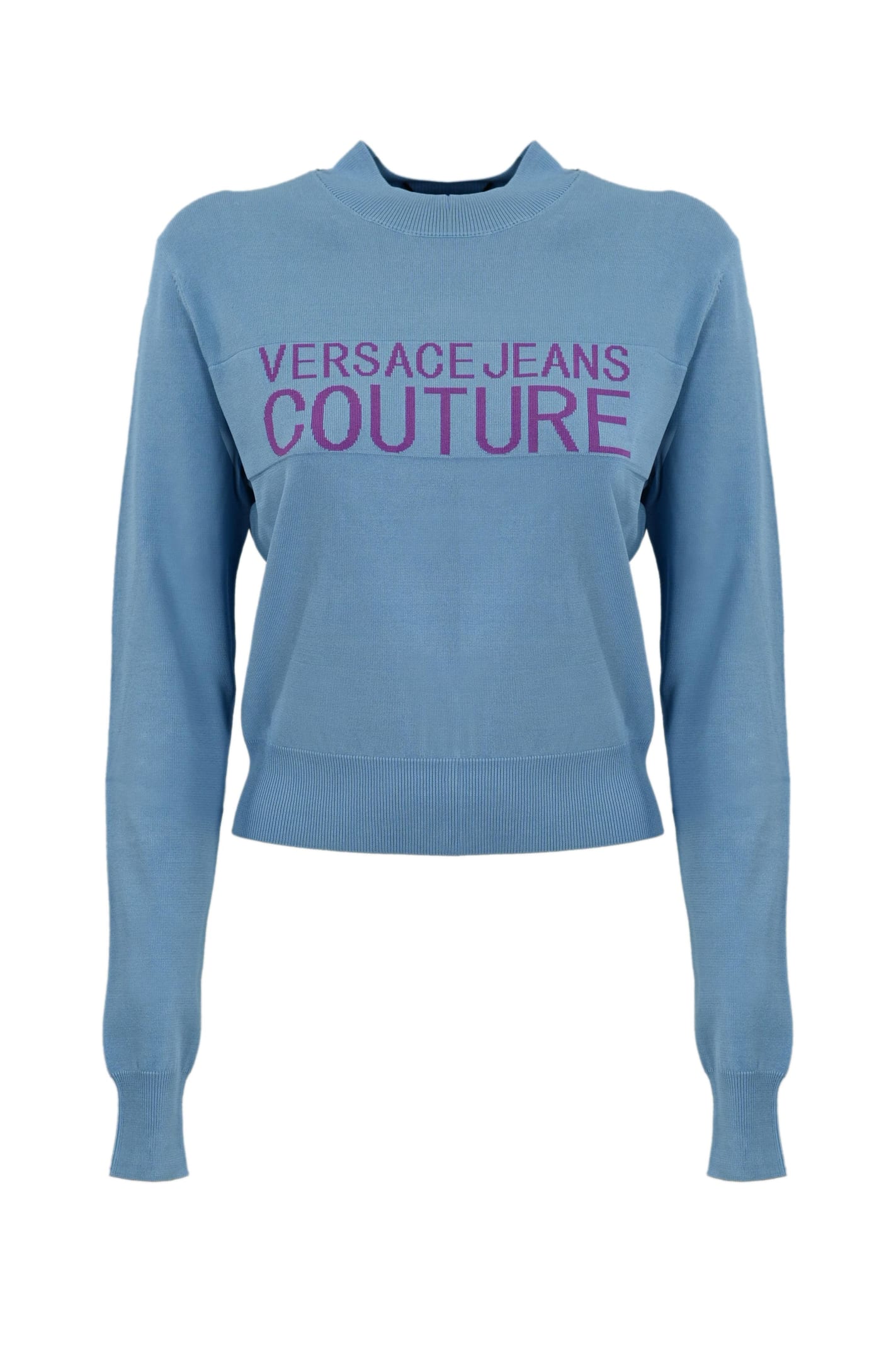Versace Jeans Couture Ribbed Sweater With High Collar