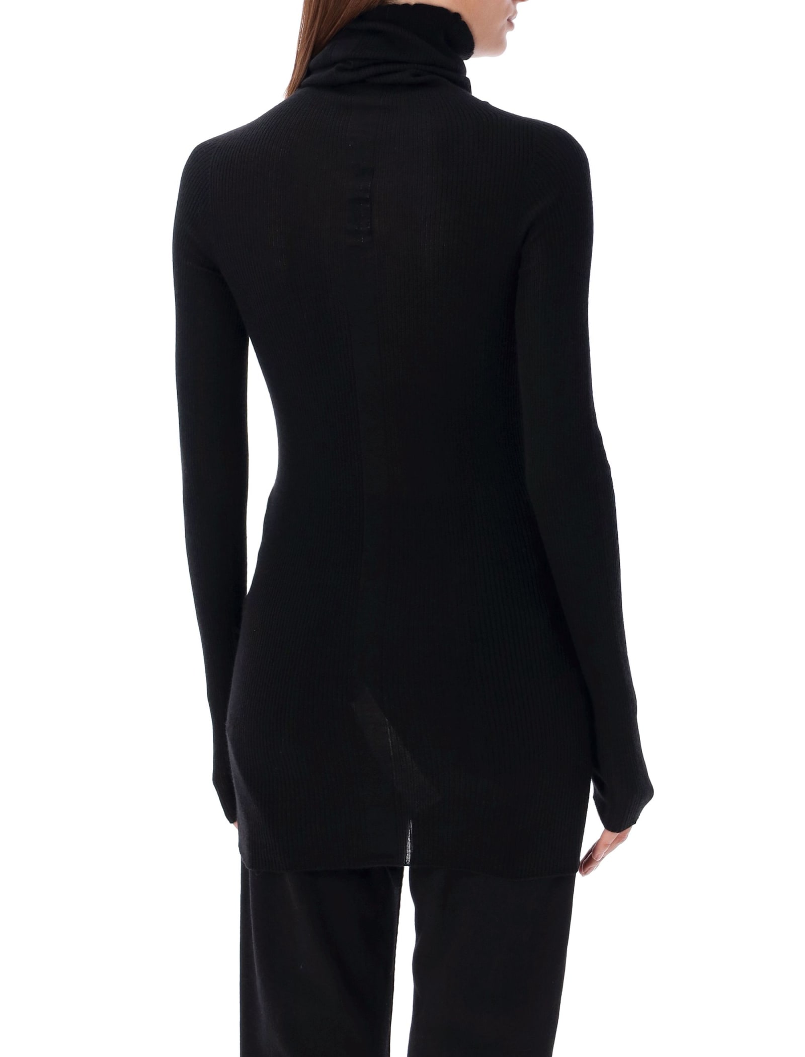 Shop Rick Owens Ribbed Ls Tube In Black