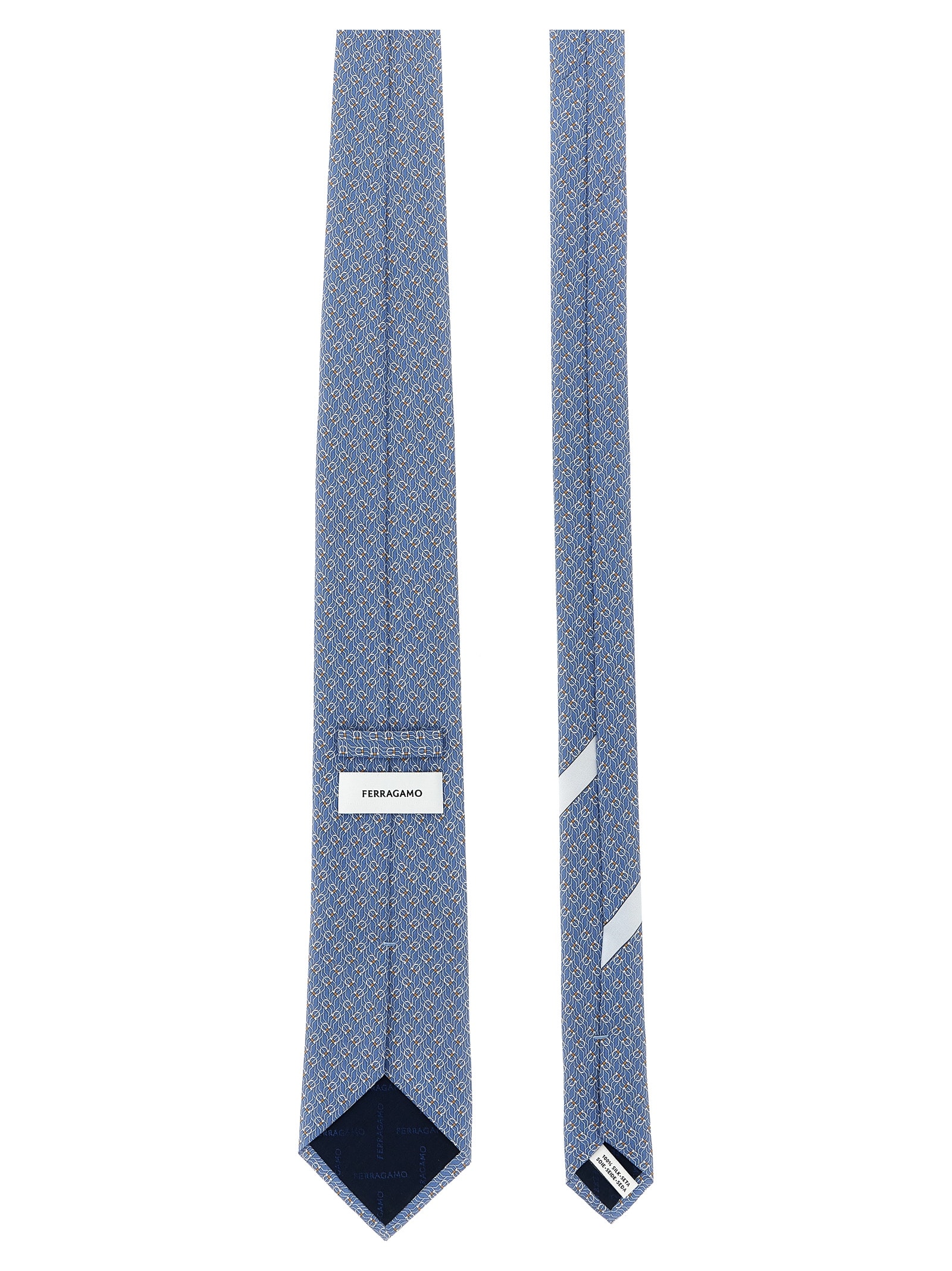 Shop Ferragamo Tetris Tie In Gnawed Blue