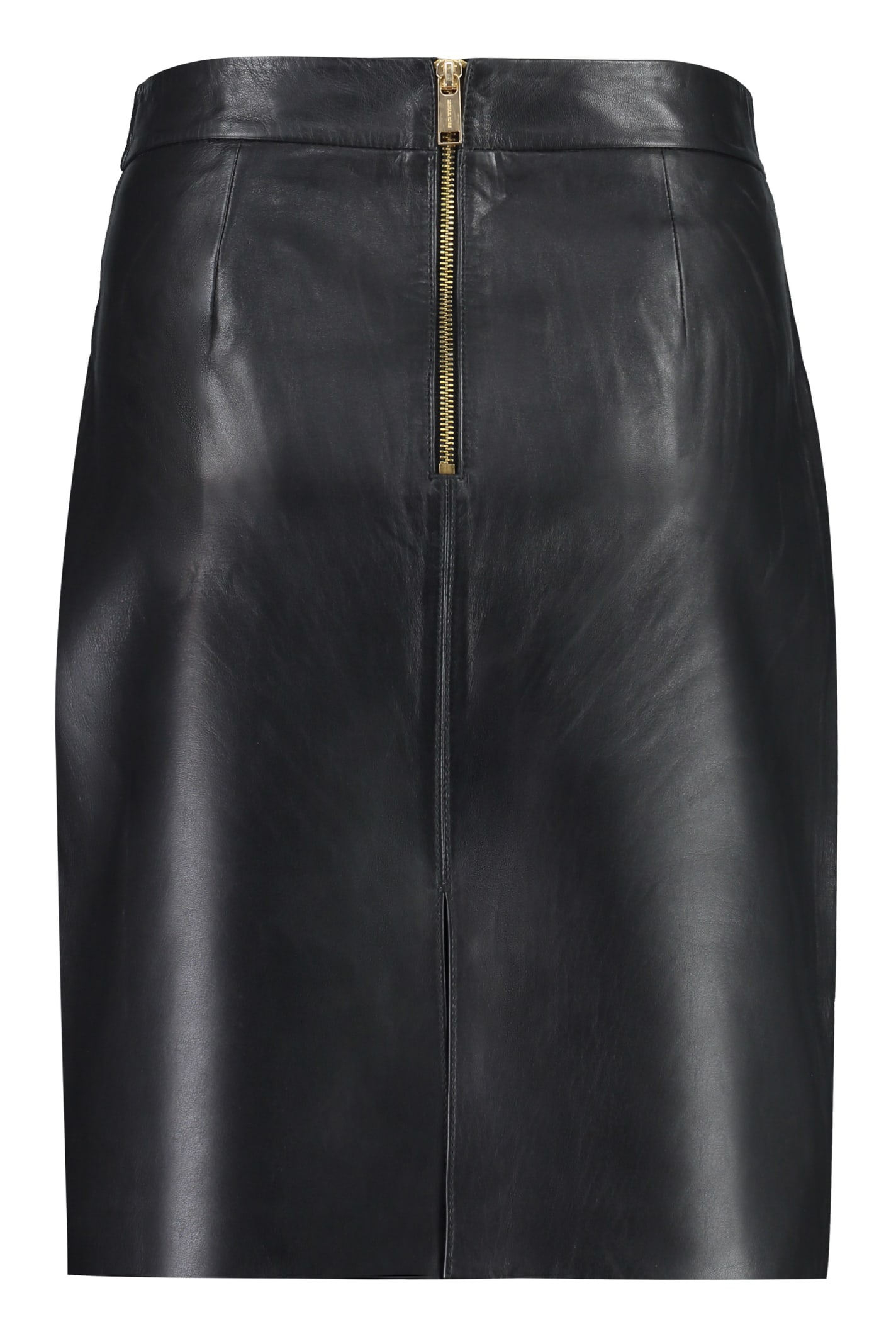 Shop Michael Michael Kors Faux Leather Skirt In Black