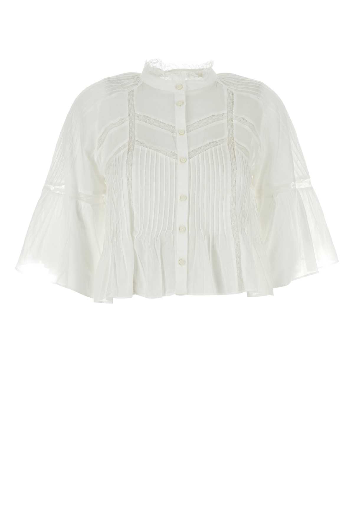 Marant Etoile White Voile Gramy Blouse In Neutral