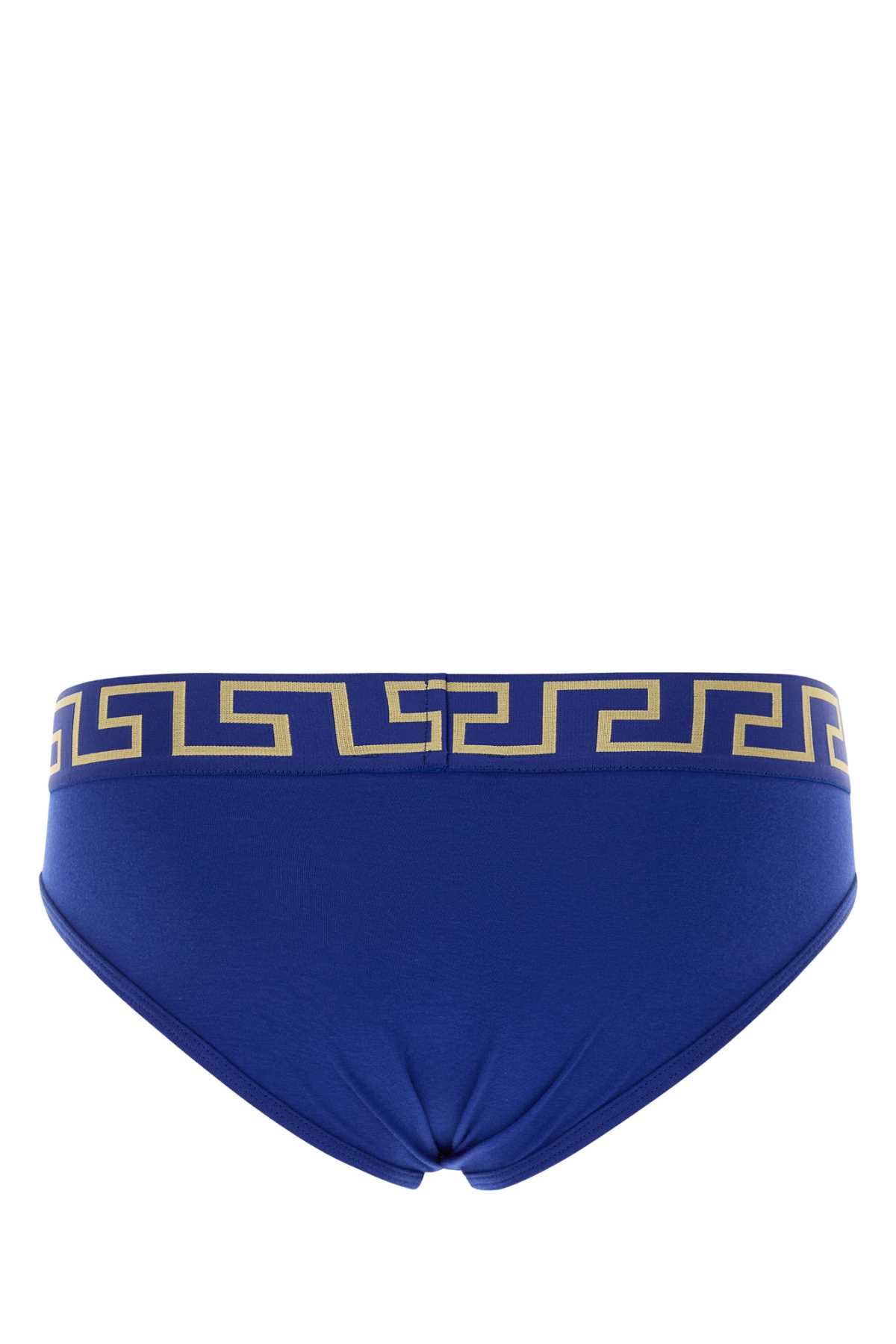 VERSACE ELECTRIC BLUE STRETCH COTTON BRIEF