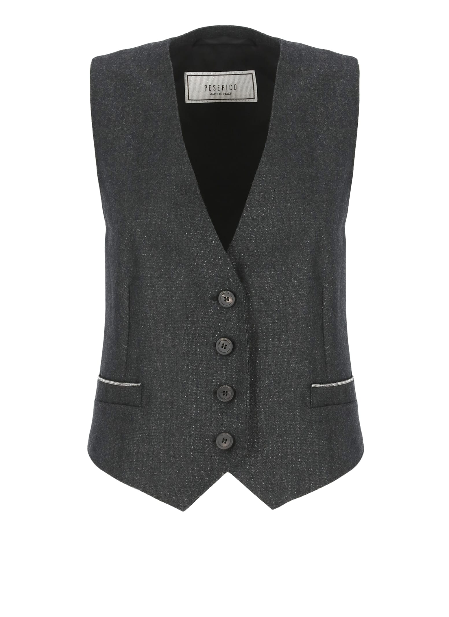 Shop Peserico Wool Gilet In Grey