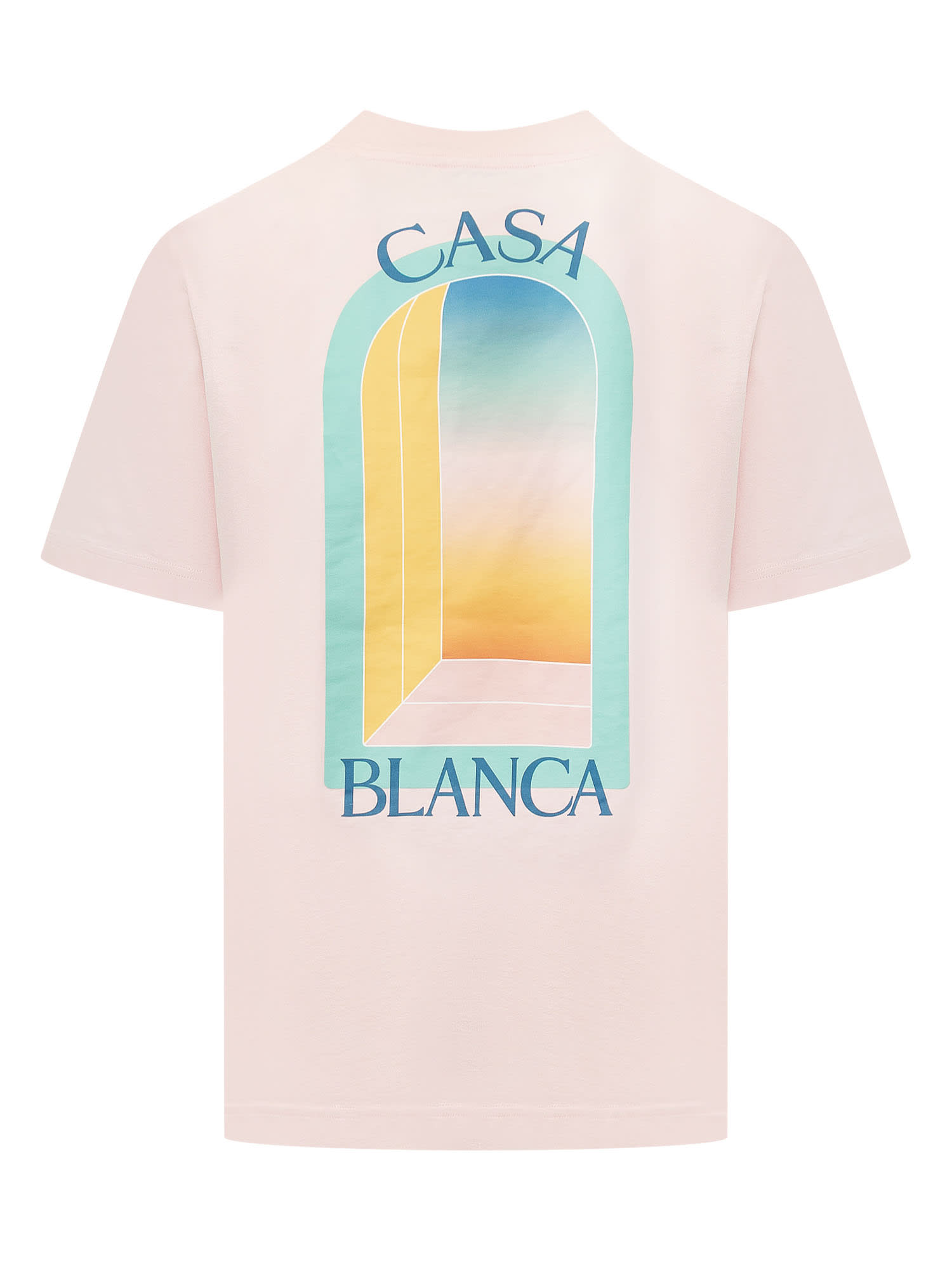 Shop Casablanca Printed T-shirt In Pale Pink L Arc Colore