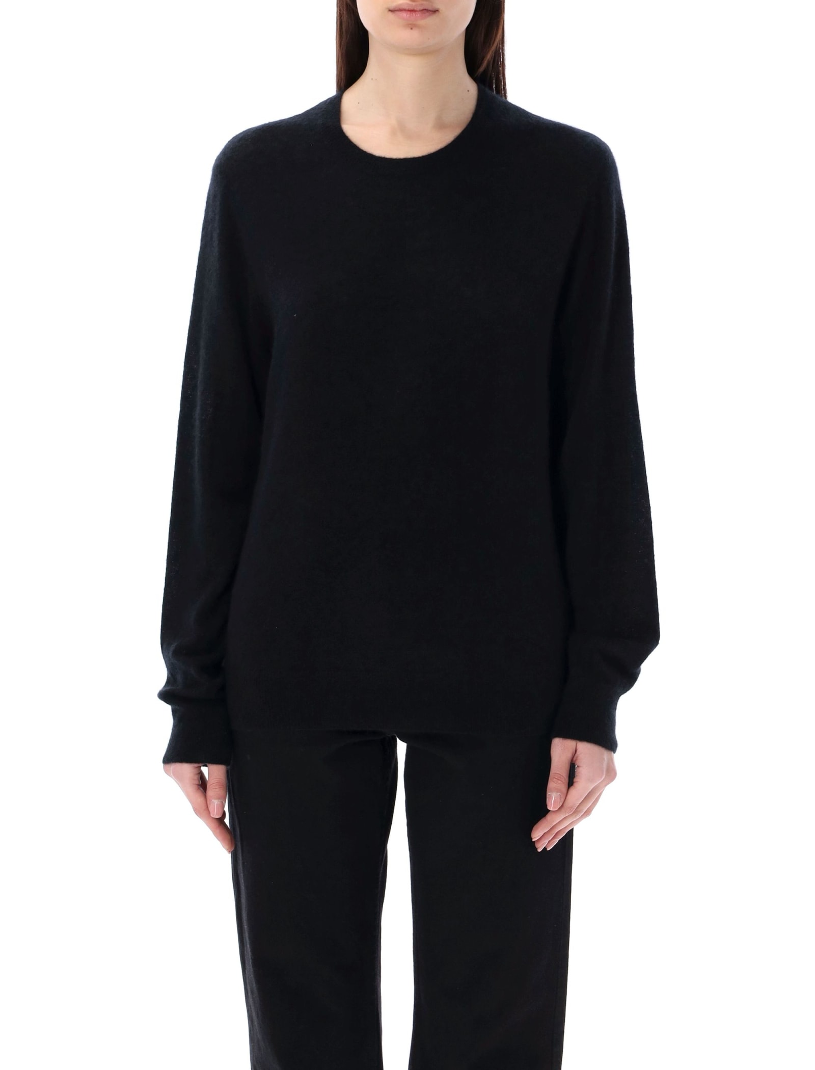 Shop Saint Laurent Cashmere And Silk Sweater In Black