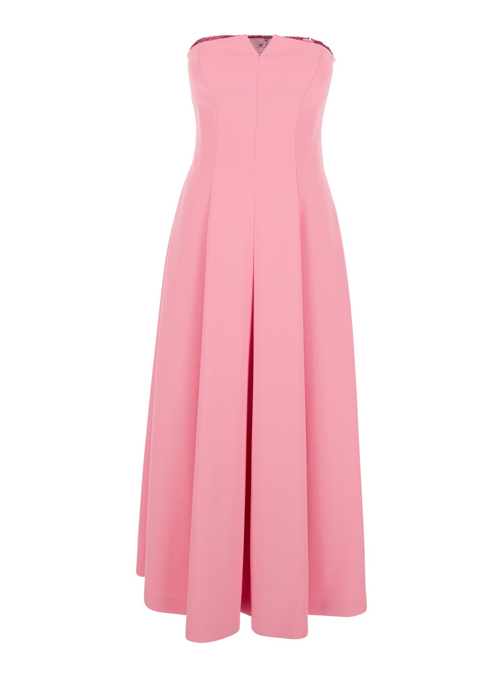 Alberta Ferretti Sequin-embellished Bustier Midi Dress In Pink