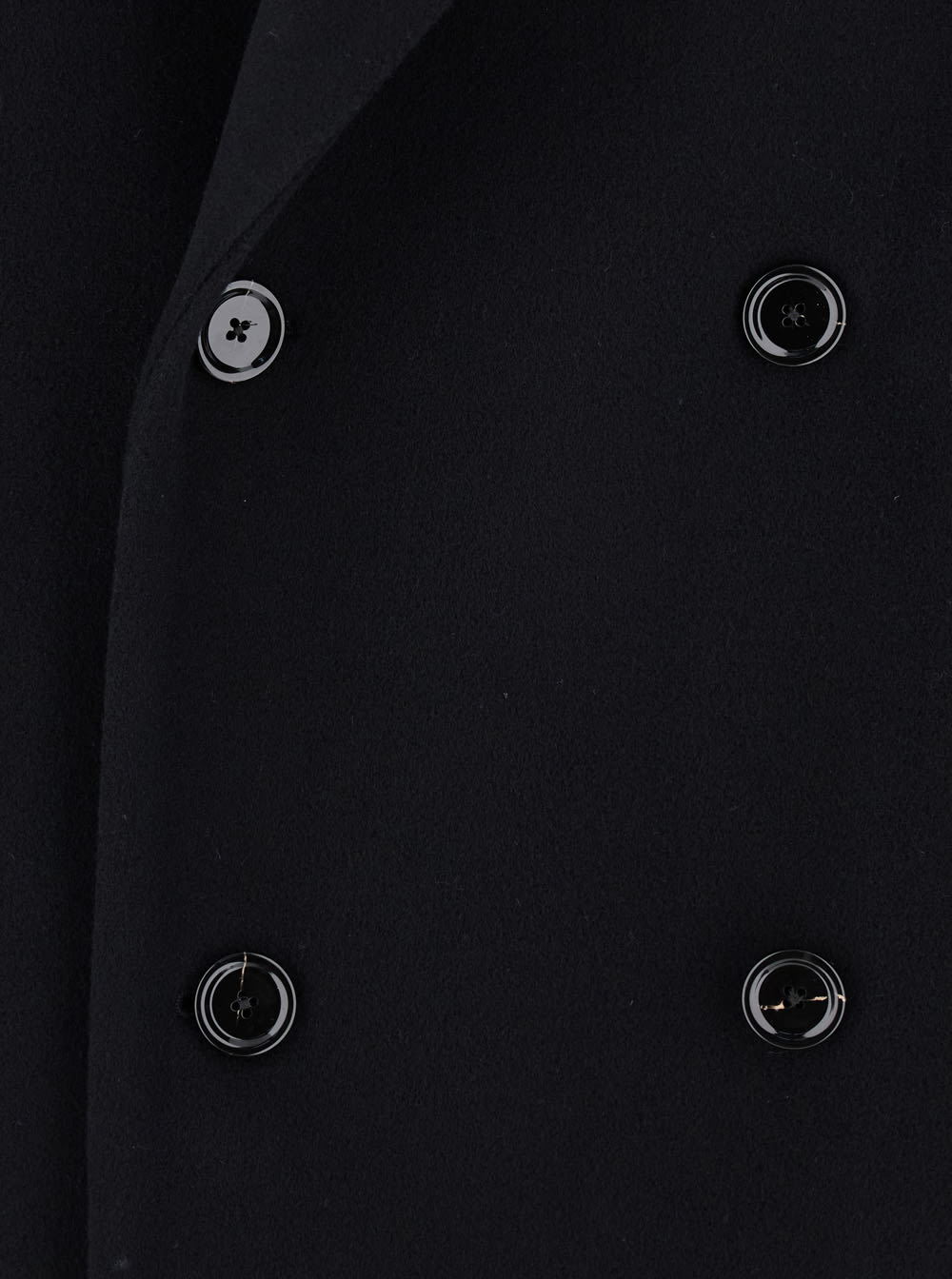 Lardini Double-breasted Virgin Wool Coat In Black