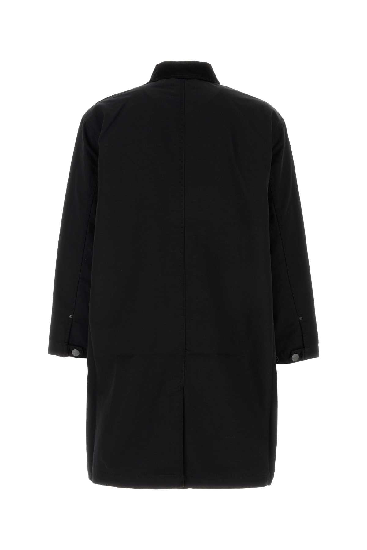Carhartt Work In Progress Webster Cotton Canvas Coat In Black