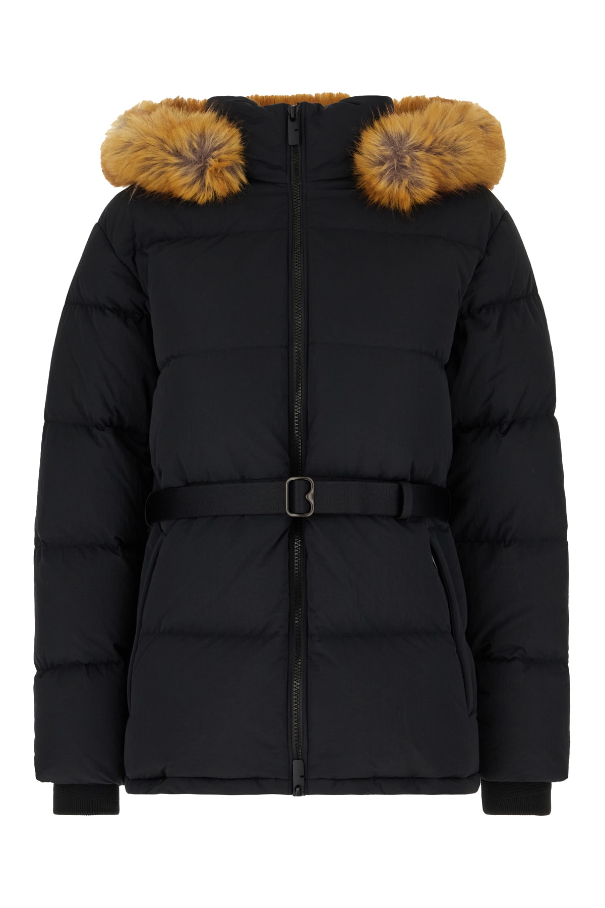 Shop Burberry Black Nylon Down Jacket In Black Snug