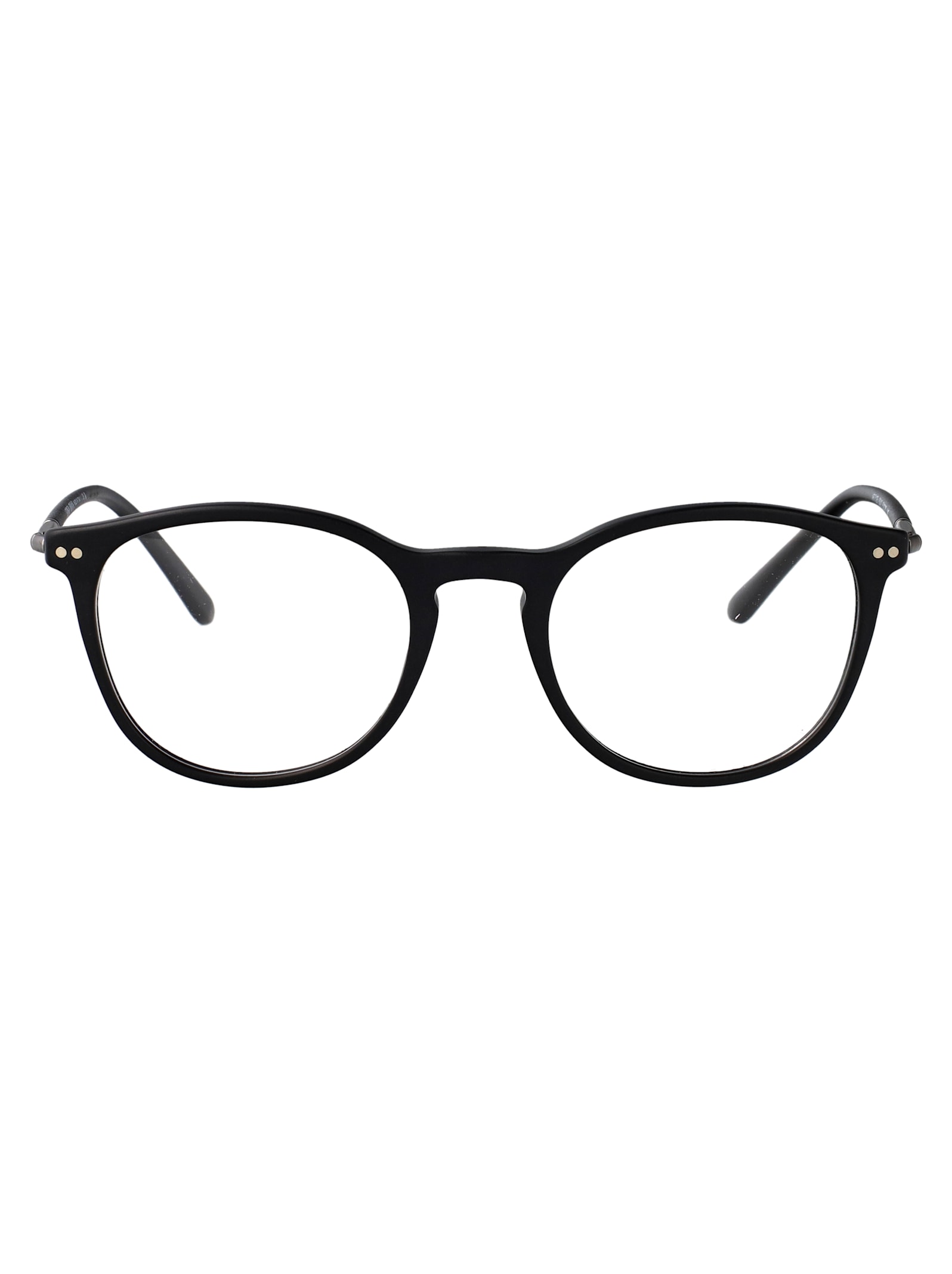 Giorgio Armani Matte Black Acetate Glasses In Black