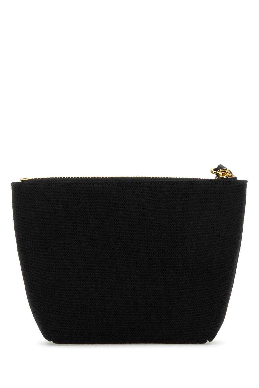 Shop Givenchy Logo Printed Zipped Clutch Bag In Black
