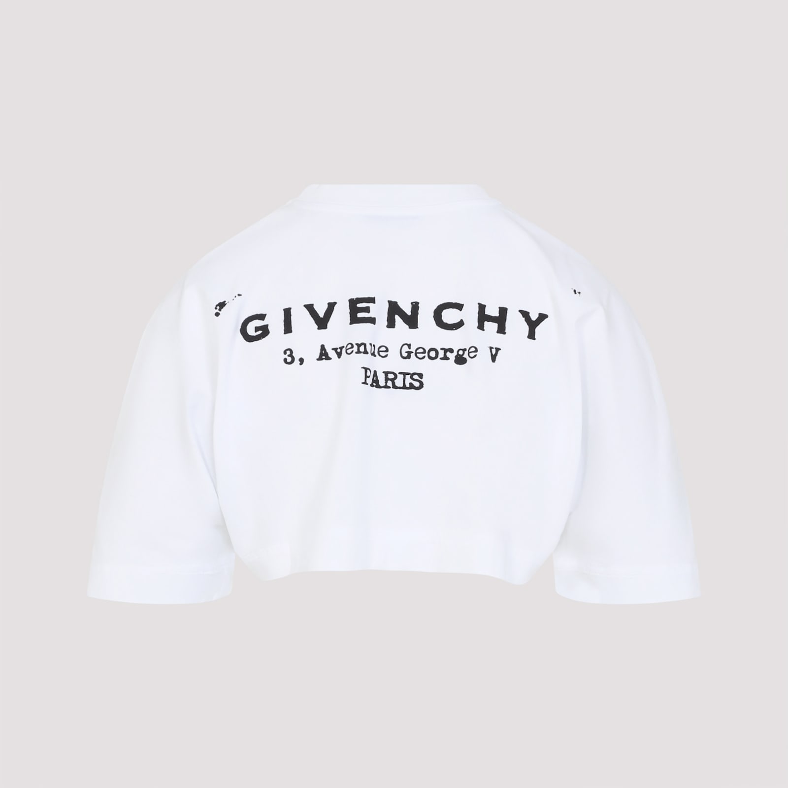 Givenchy Cropped Fit T-shirt In Cotton With Stamp Print Clothing In White