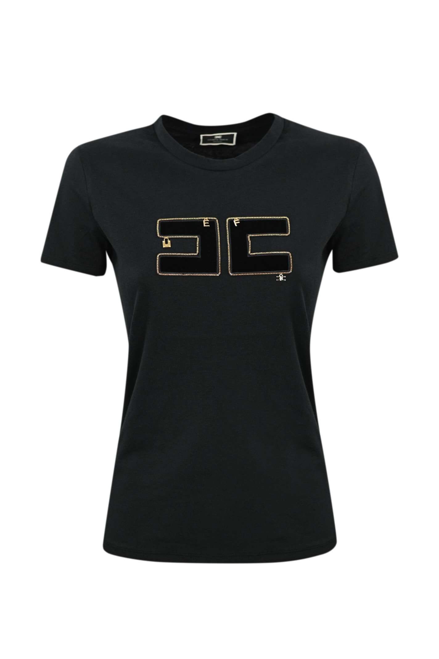 Elisabetta Franchi お洒落 チャーム付 ロゴ Tシャツ Elisabetta Franchi T-shirt | Smart Closet